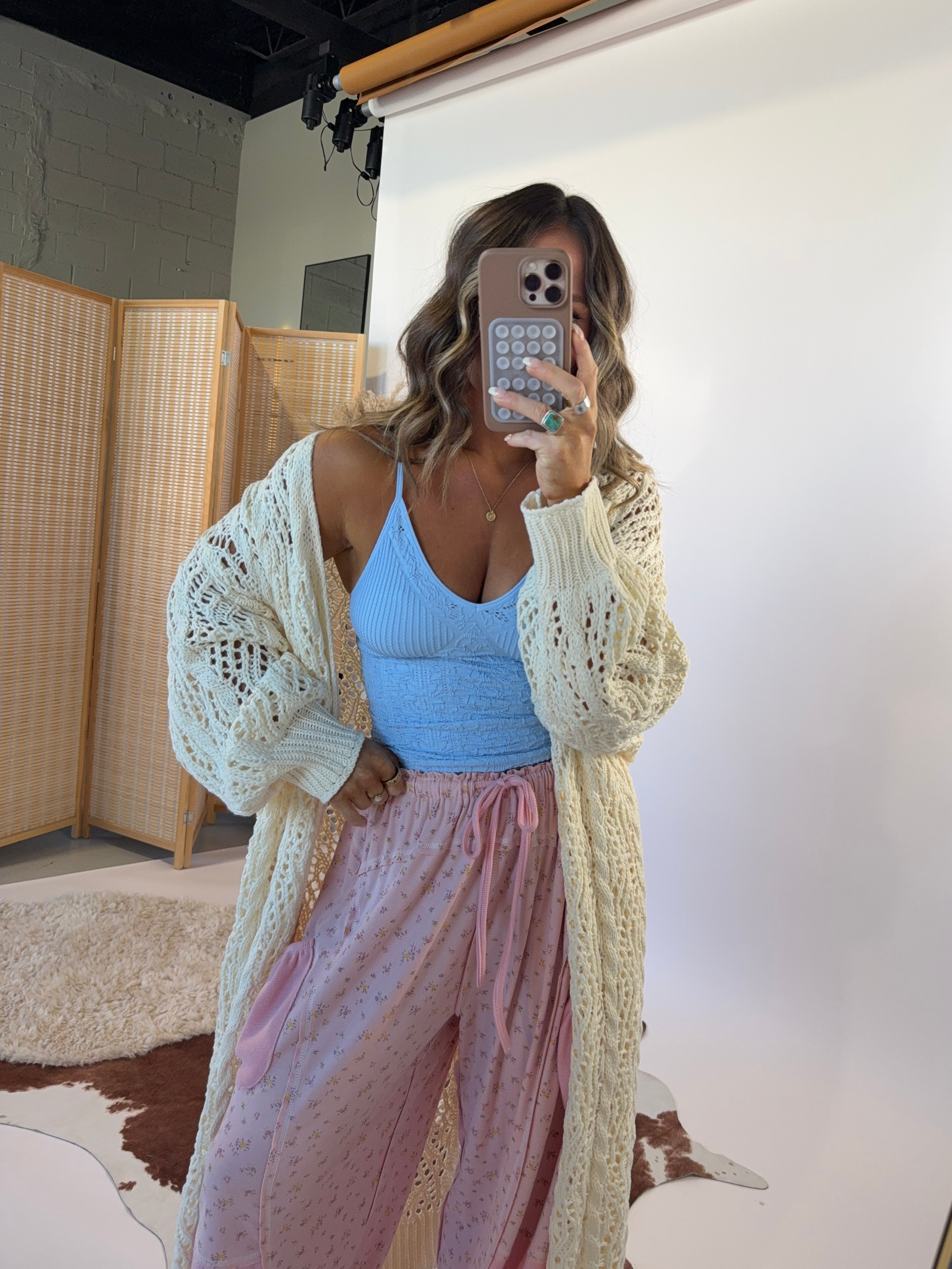 Willow Textured Tank Blue