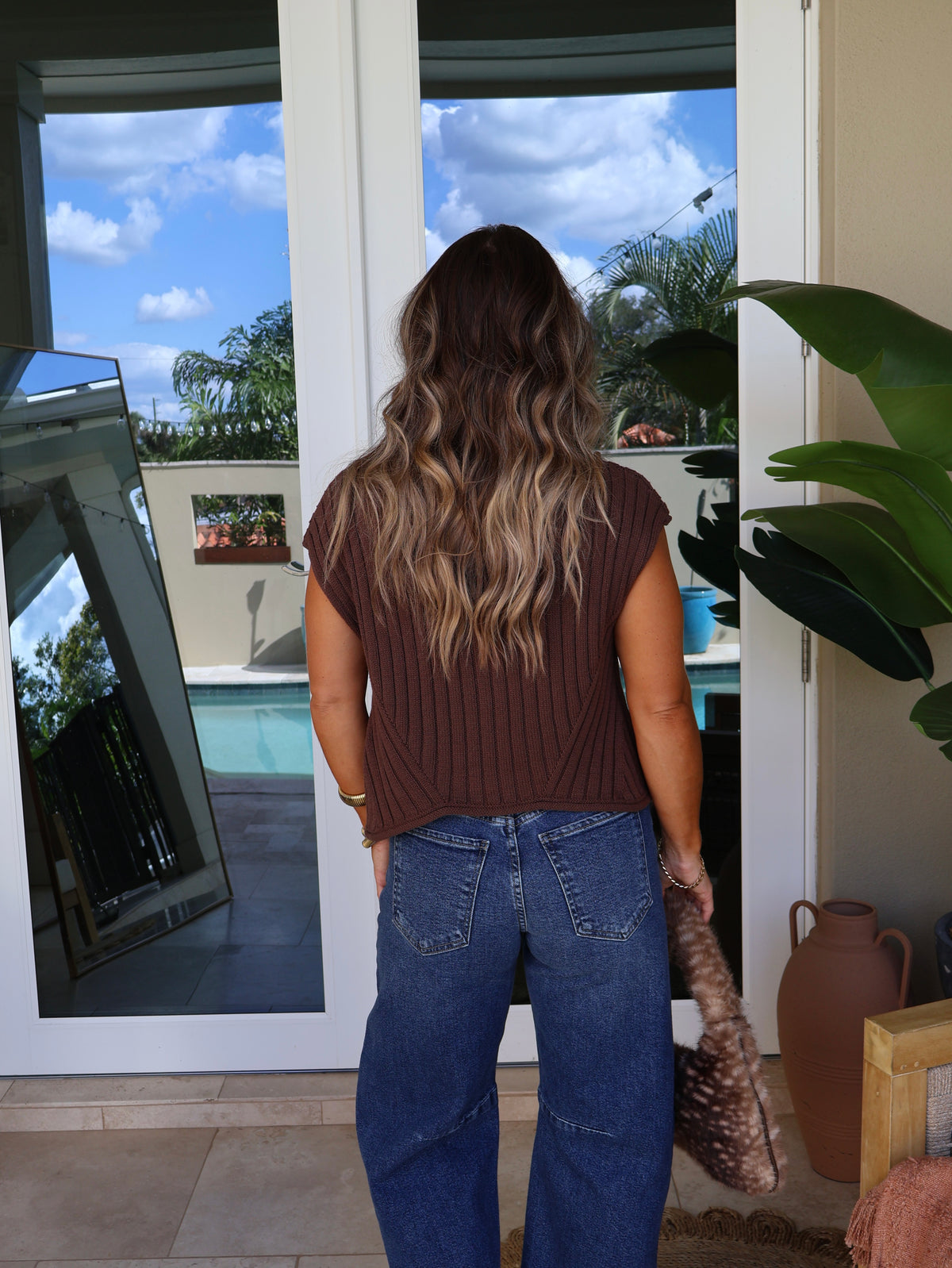 Fall Getaway Sweater Top Chocolate