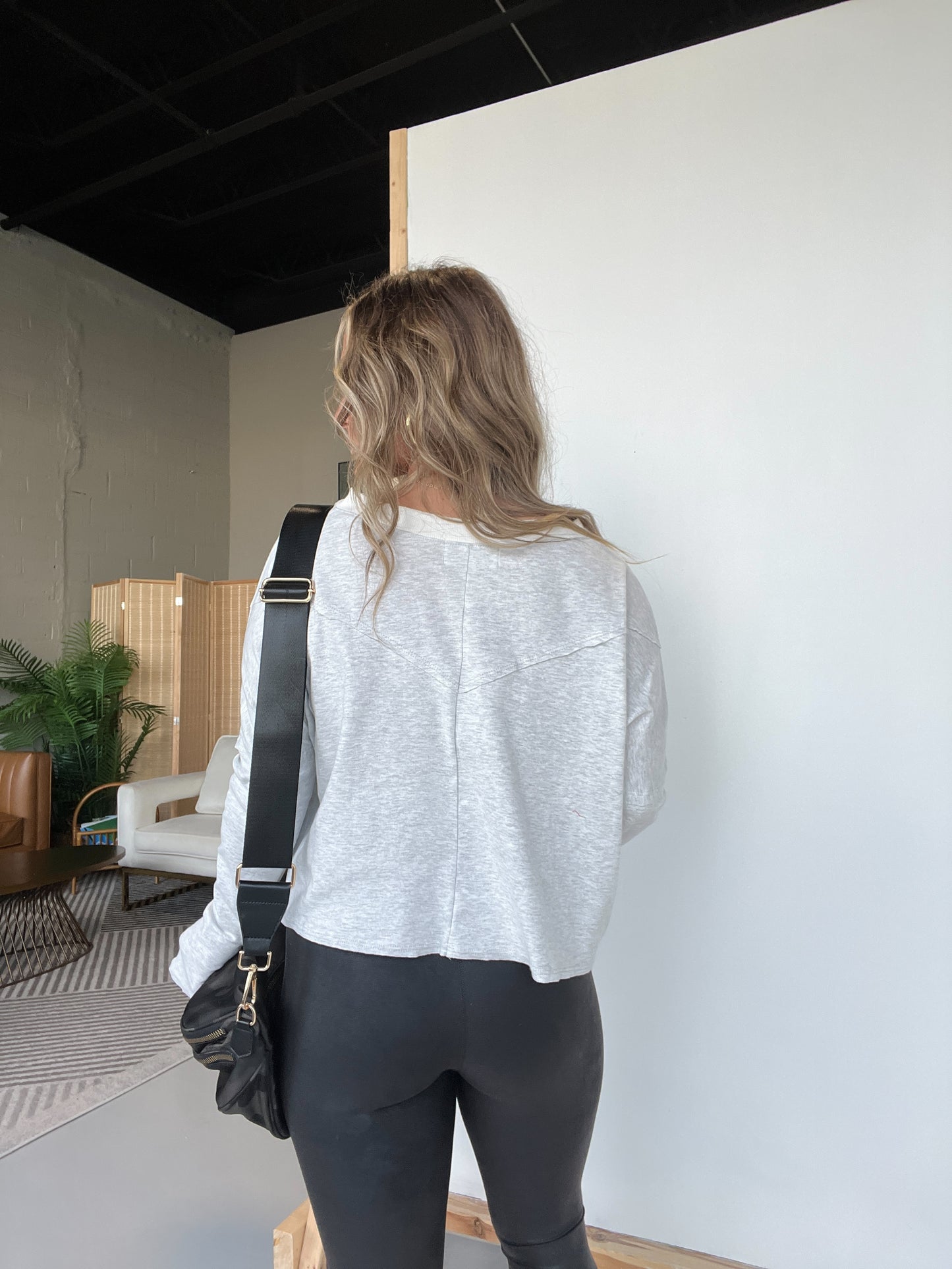 Simple Choice Cropped Long Sleeve Grey/Ivory