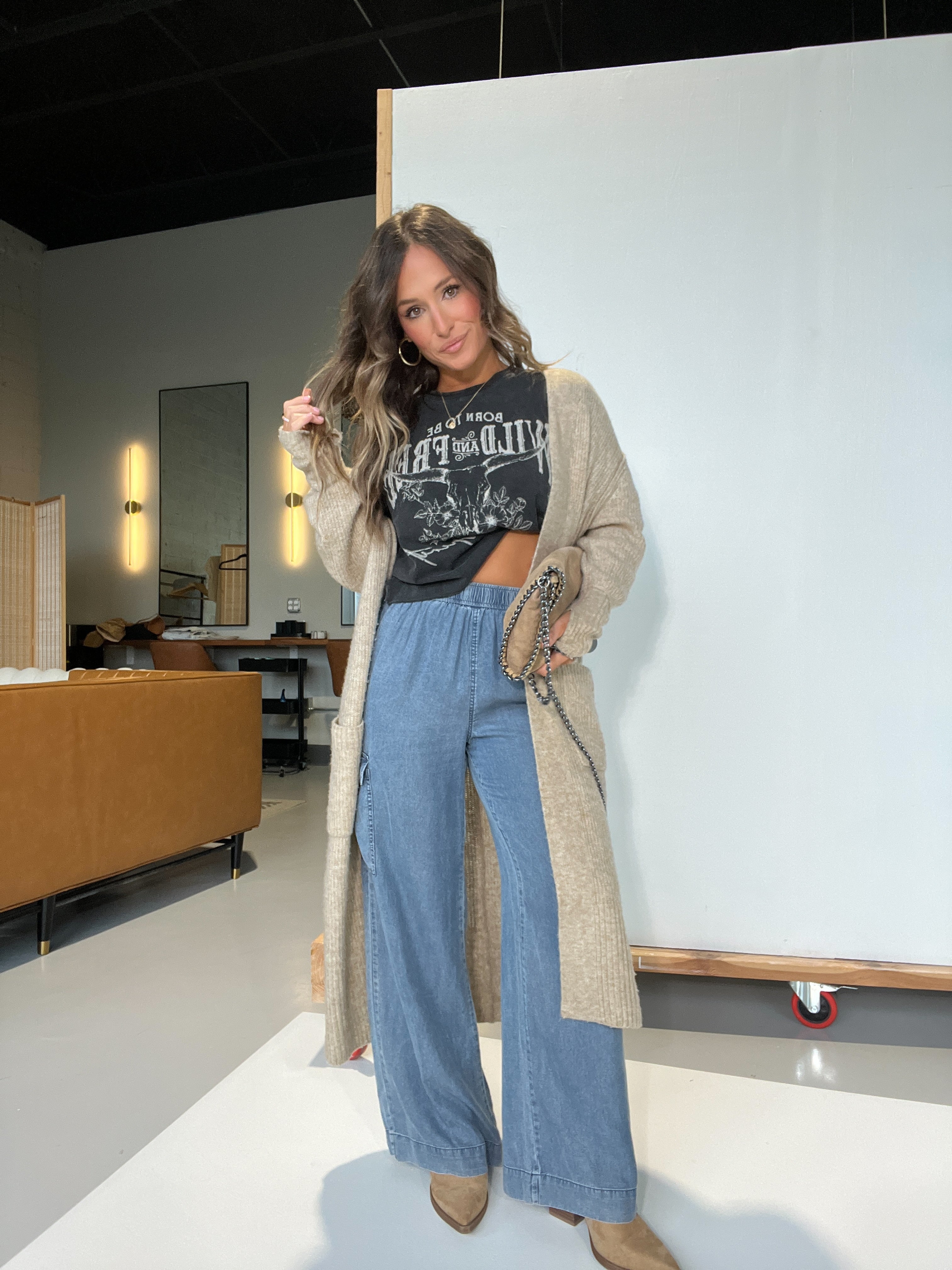 Arlo Wide Leg Tencel Cargo Pants