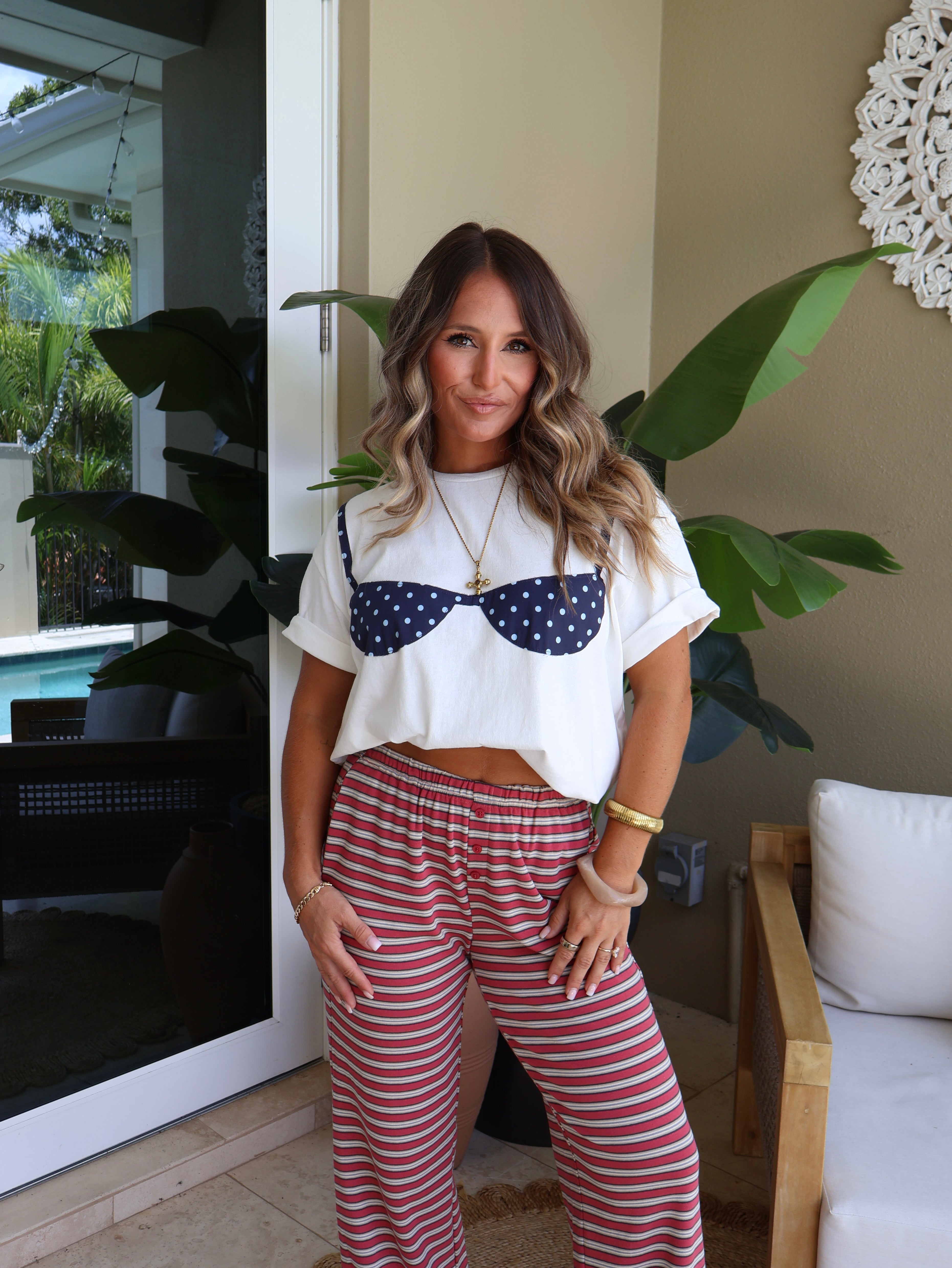Itsy Bitsy Navy Bikini Boxy Tee