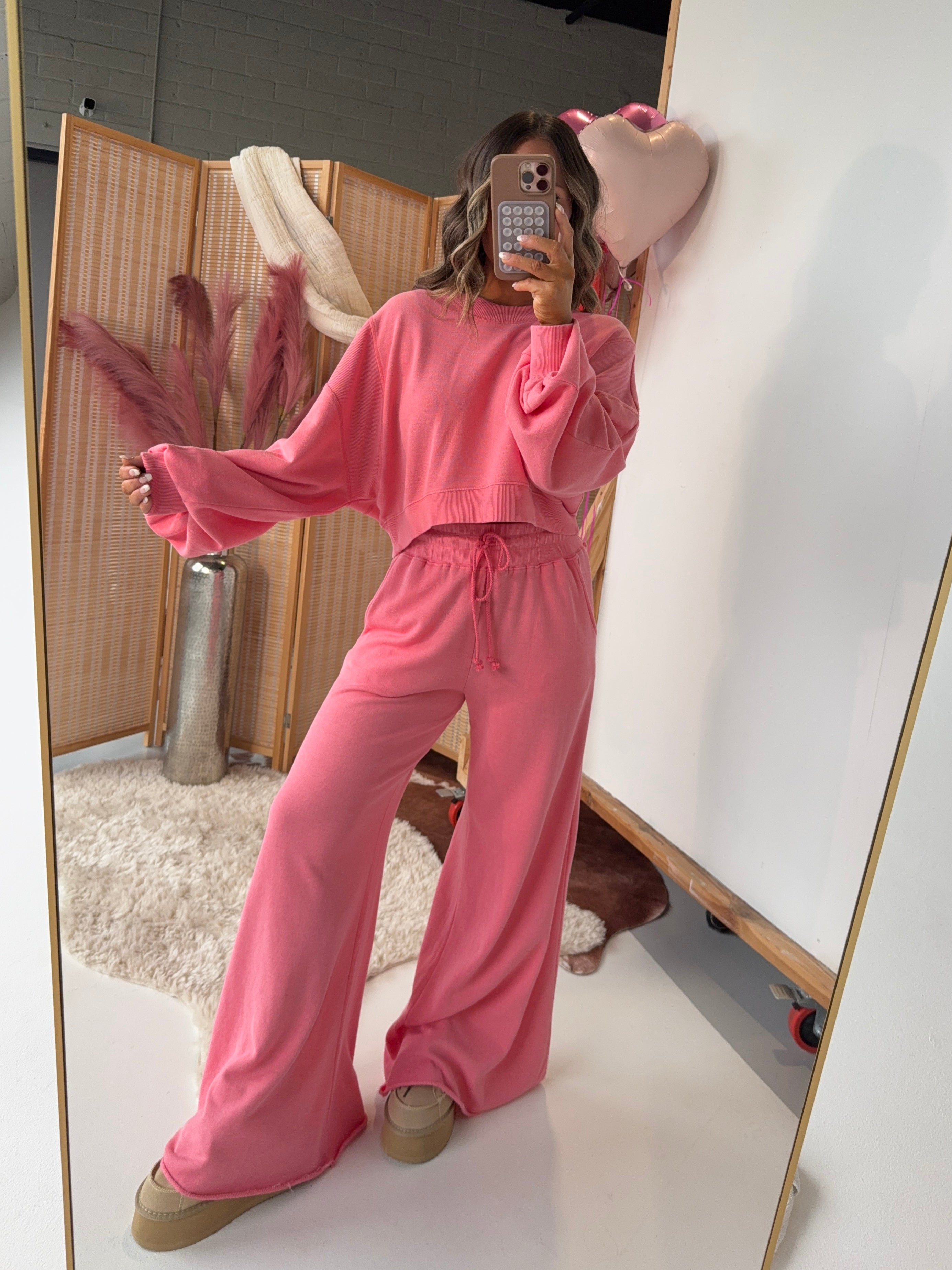 Coffee Shop Mornings Pullover Pink