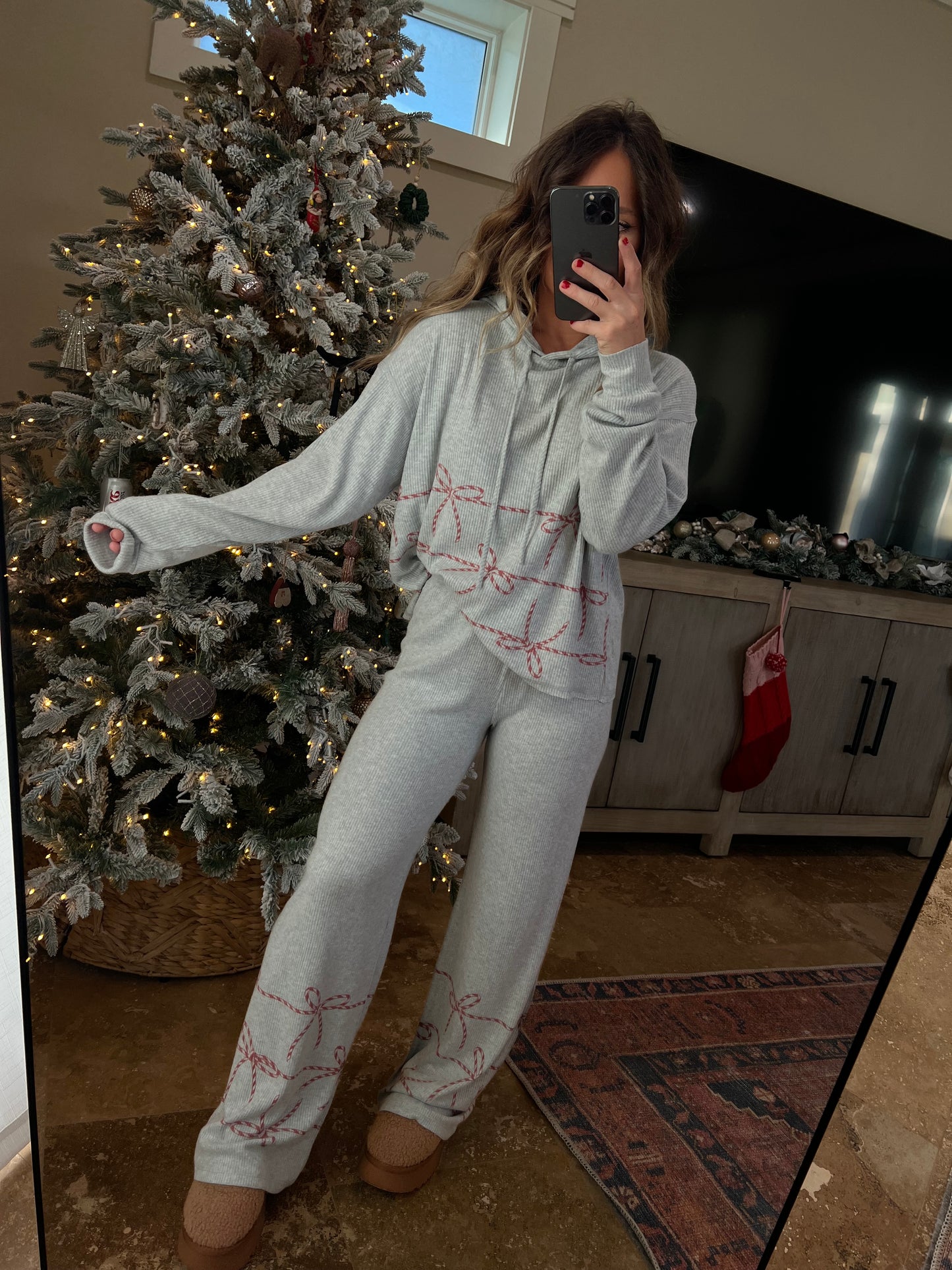 Candy Cane Lane Lounge Set Heather Grey