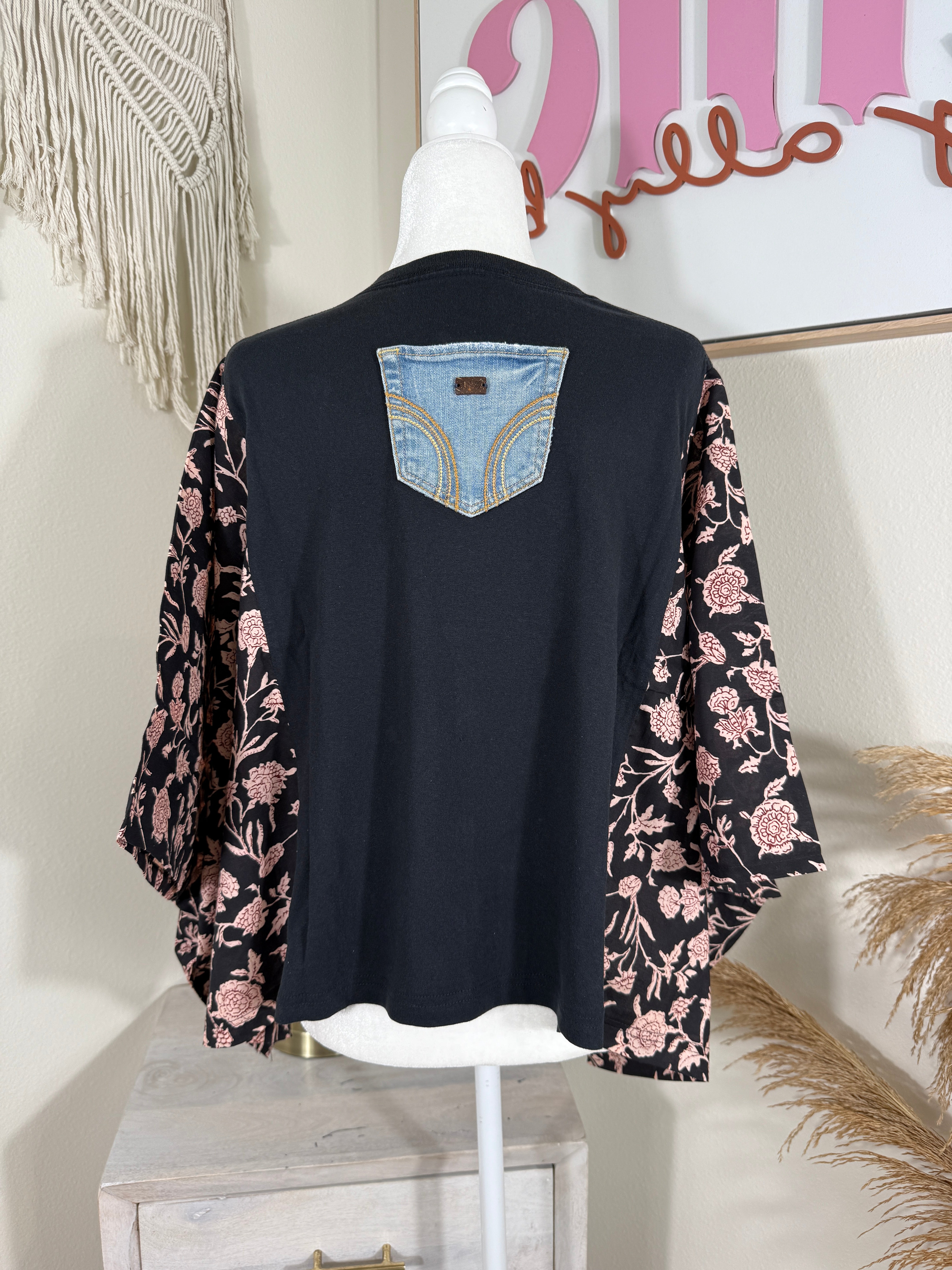 Johnny Cash Mix & Match Tee Black Floral