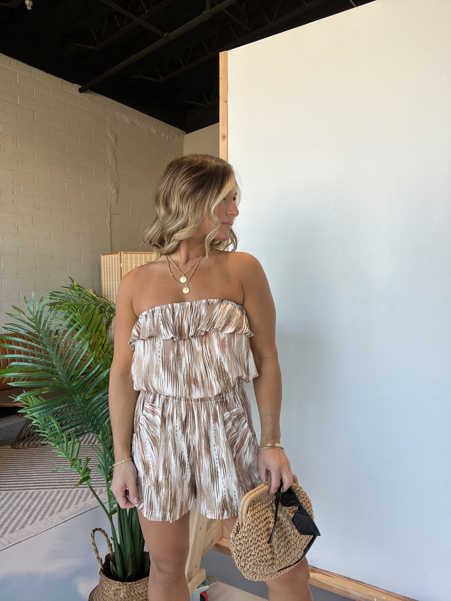 Caramel Breeze Romper Sand