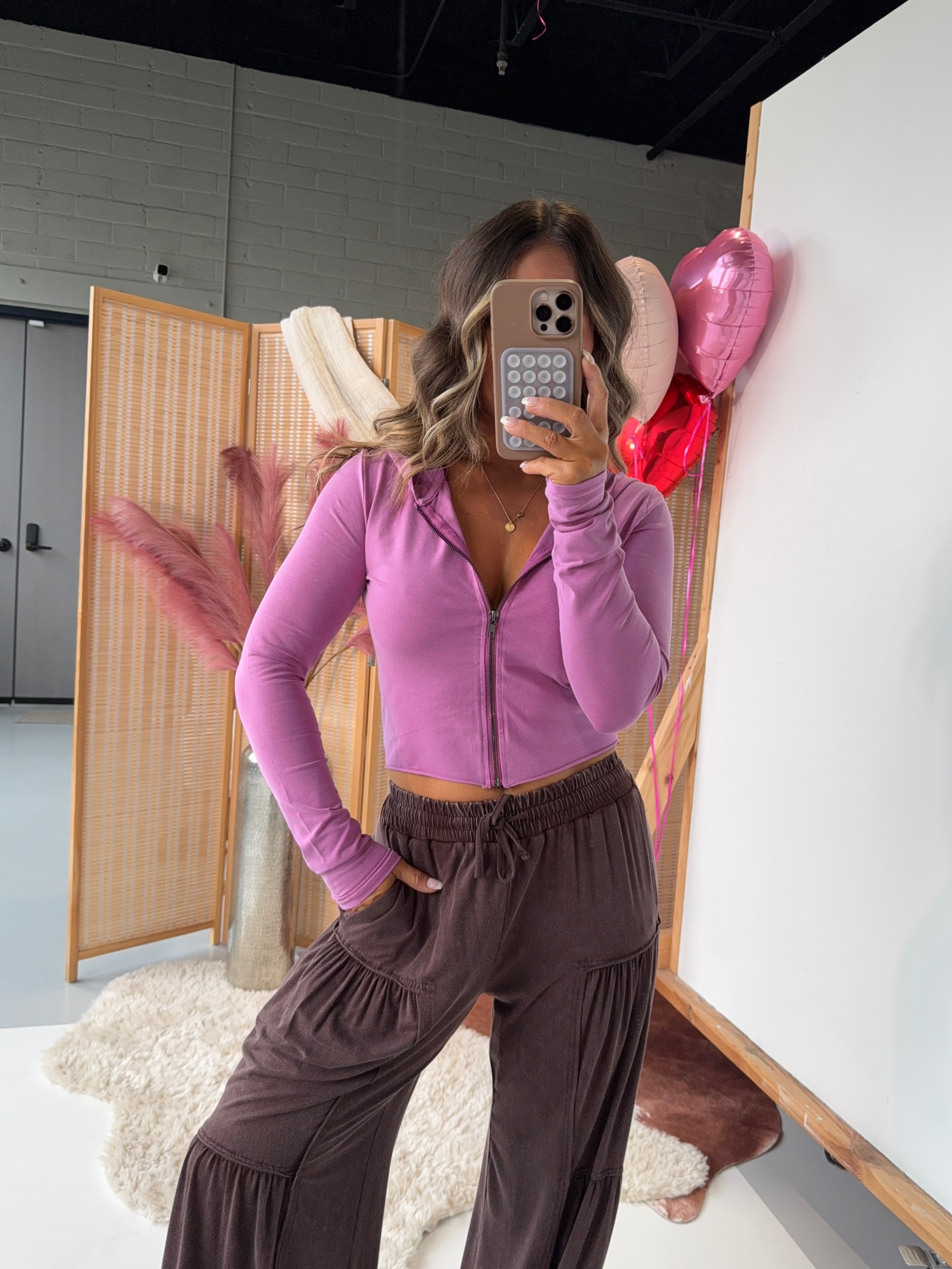 Coming Home Zip Up Jacket Vintage Plum