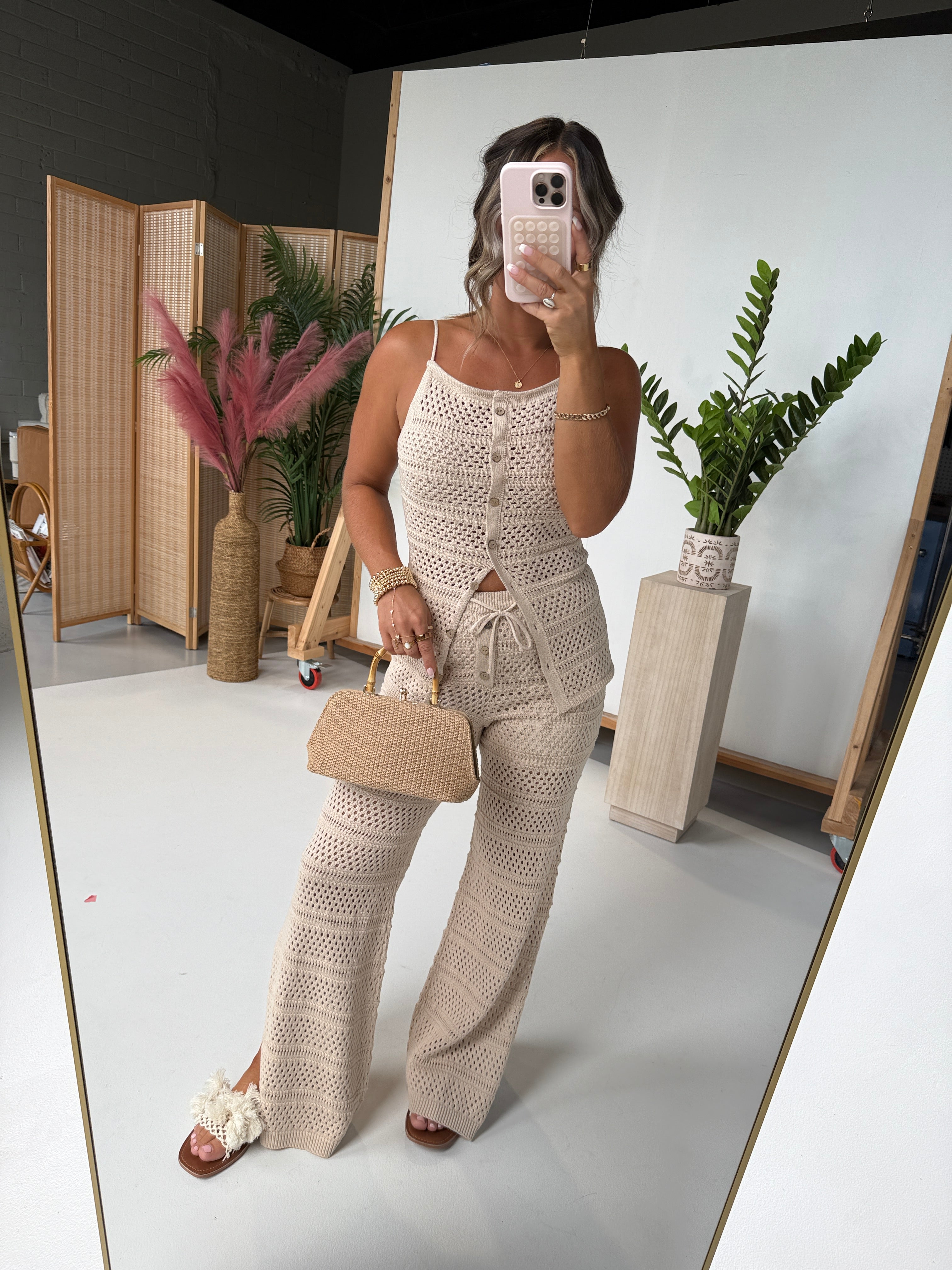 Adventures with You Pointelle Knit Set Natural