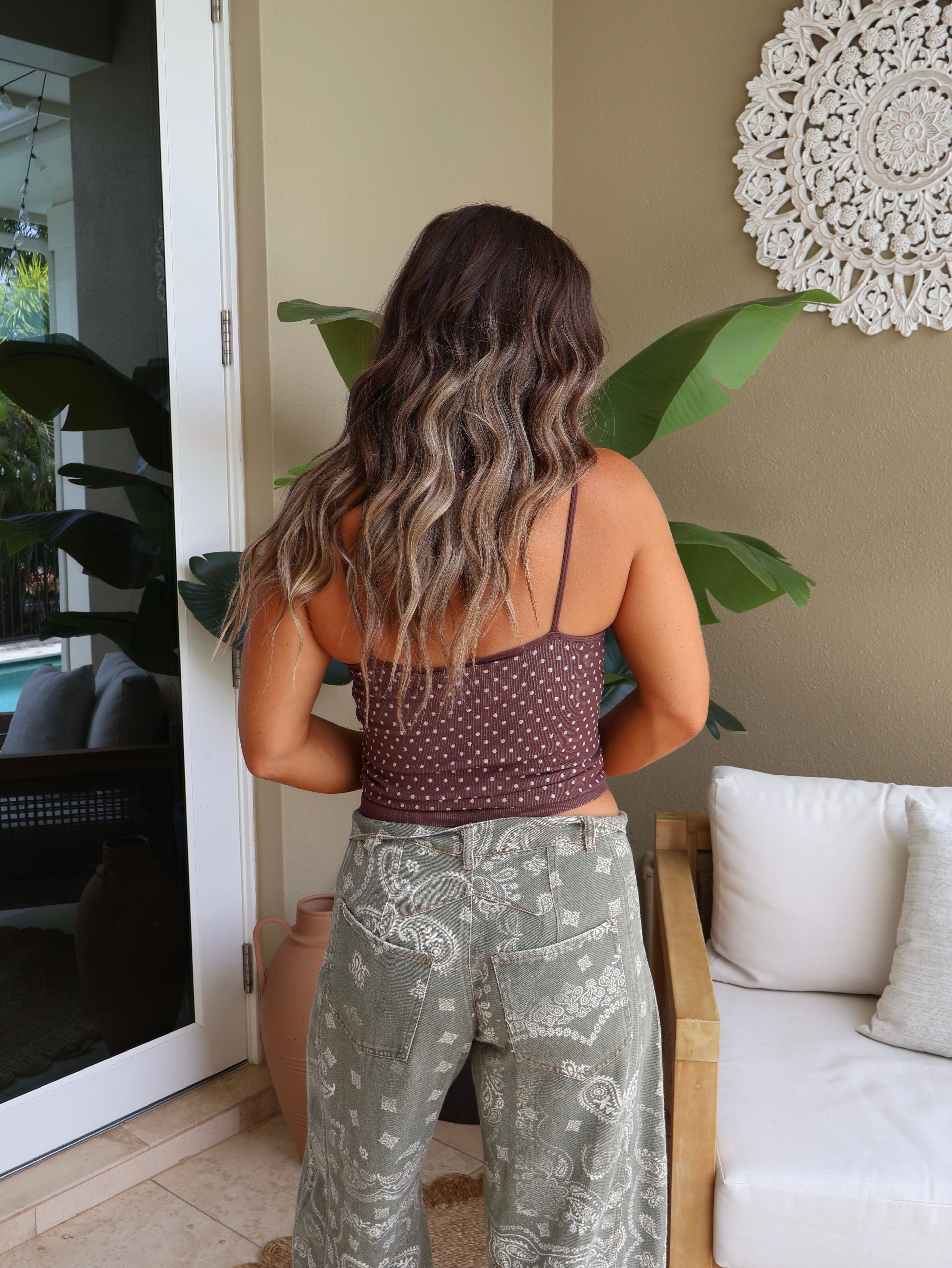 Lola Polka Dot Basic Tank French Roast