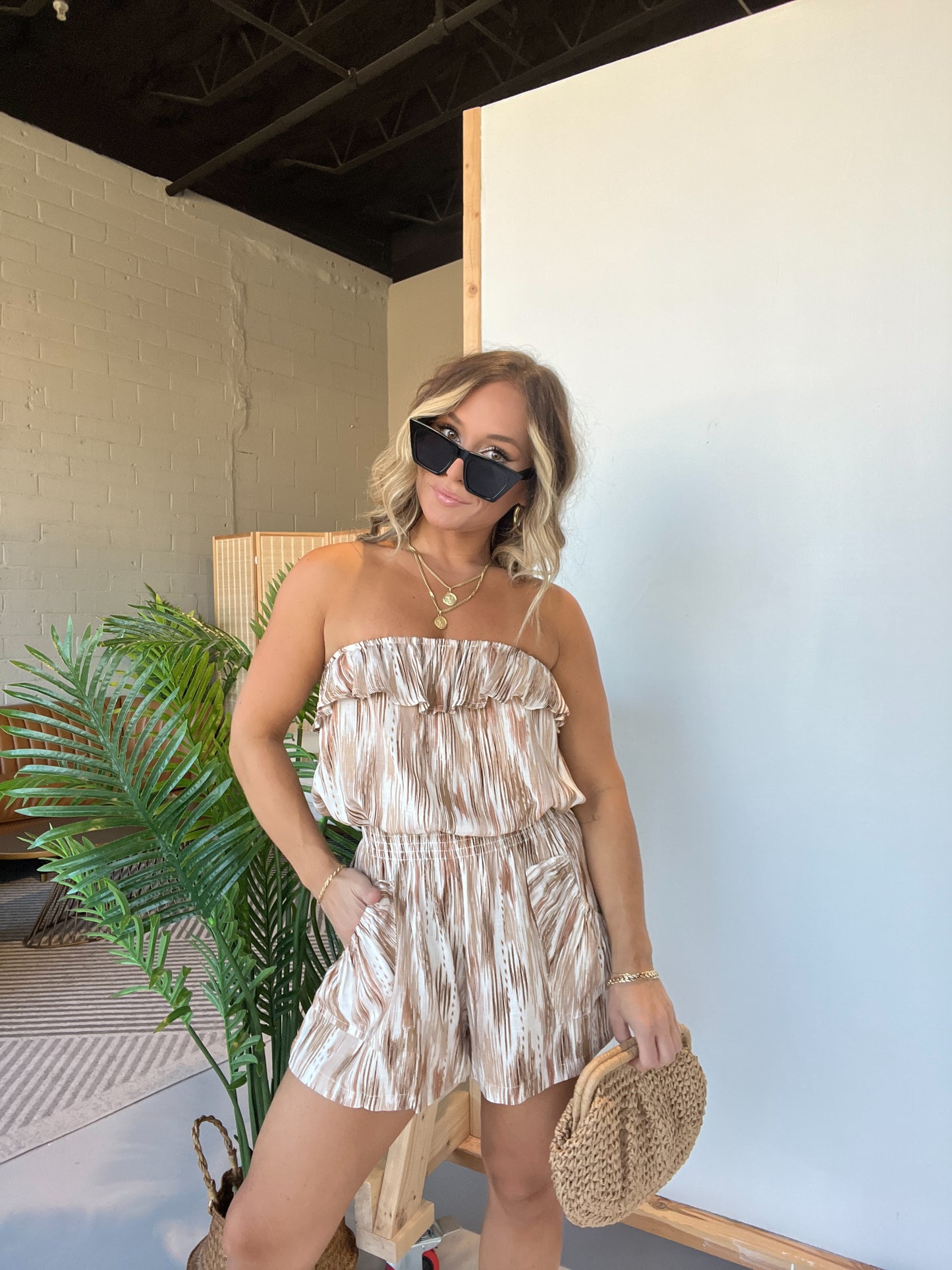 Caramel Breeze Romper Sand