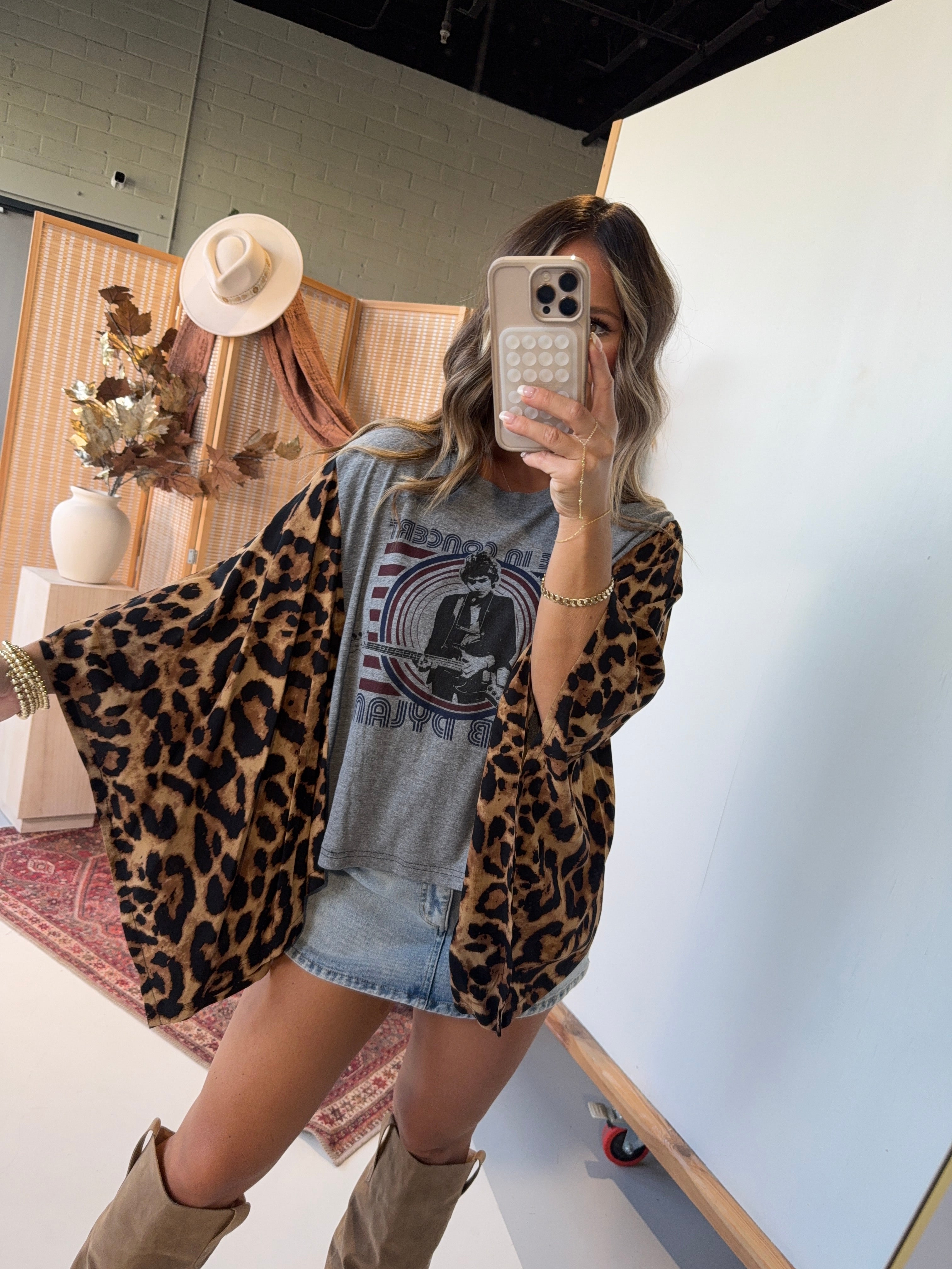Bob Dylan Mix & Match Tee Grey Cheetah