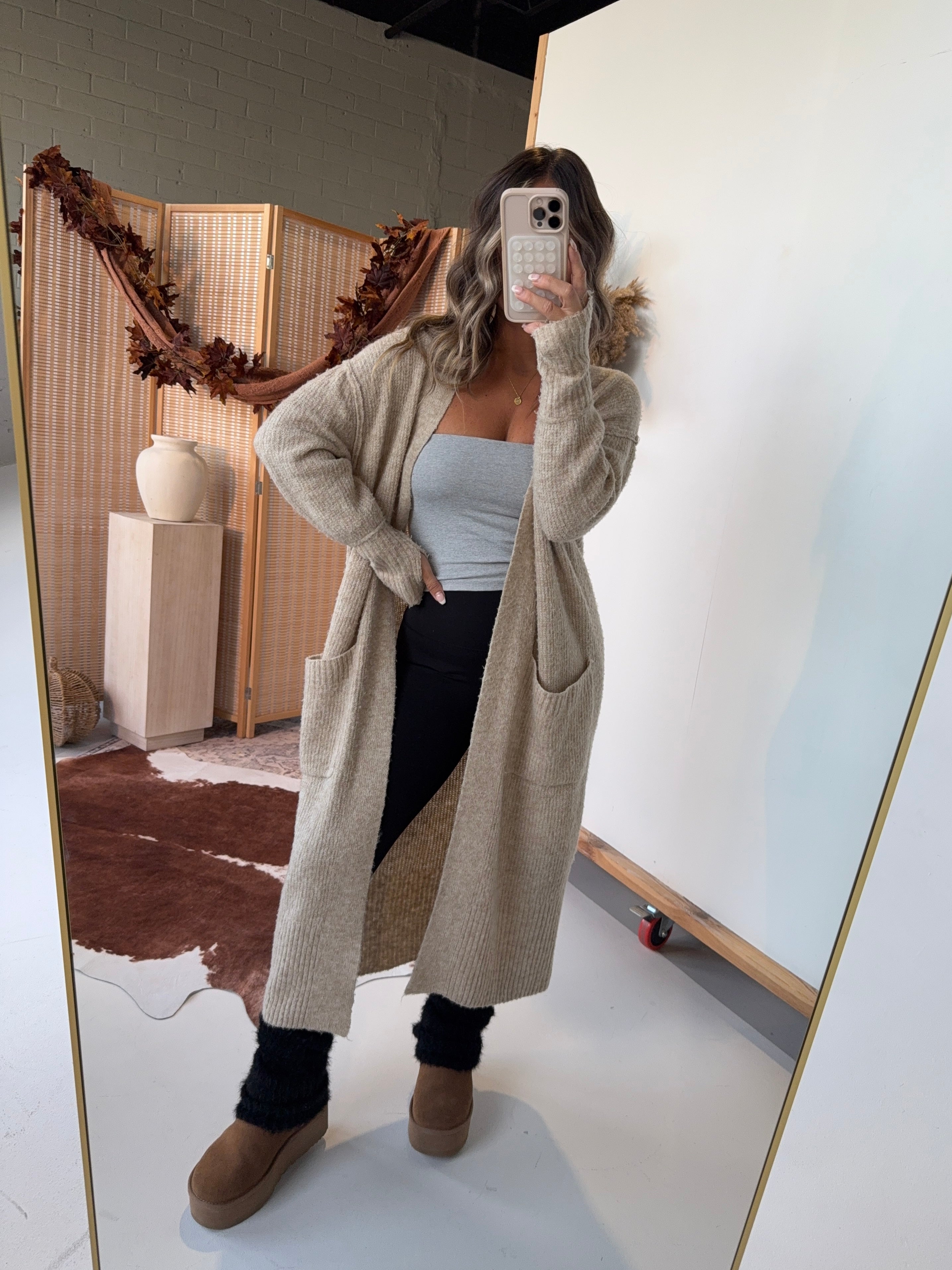 Winter Day Long Cardigan Oatmeal