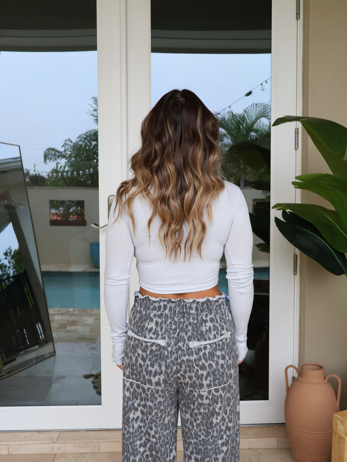 Fireside Cropped Long Sleeve Top Viola