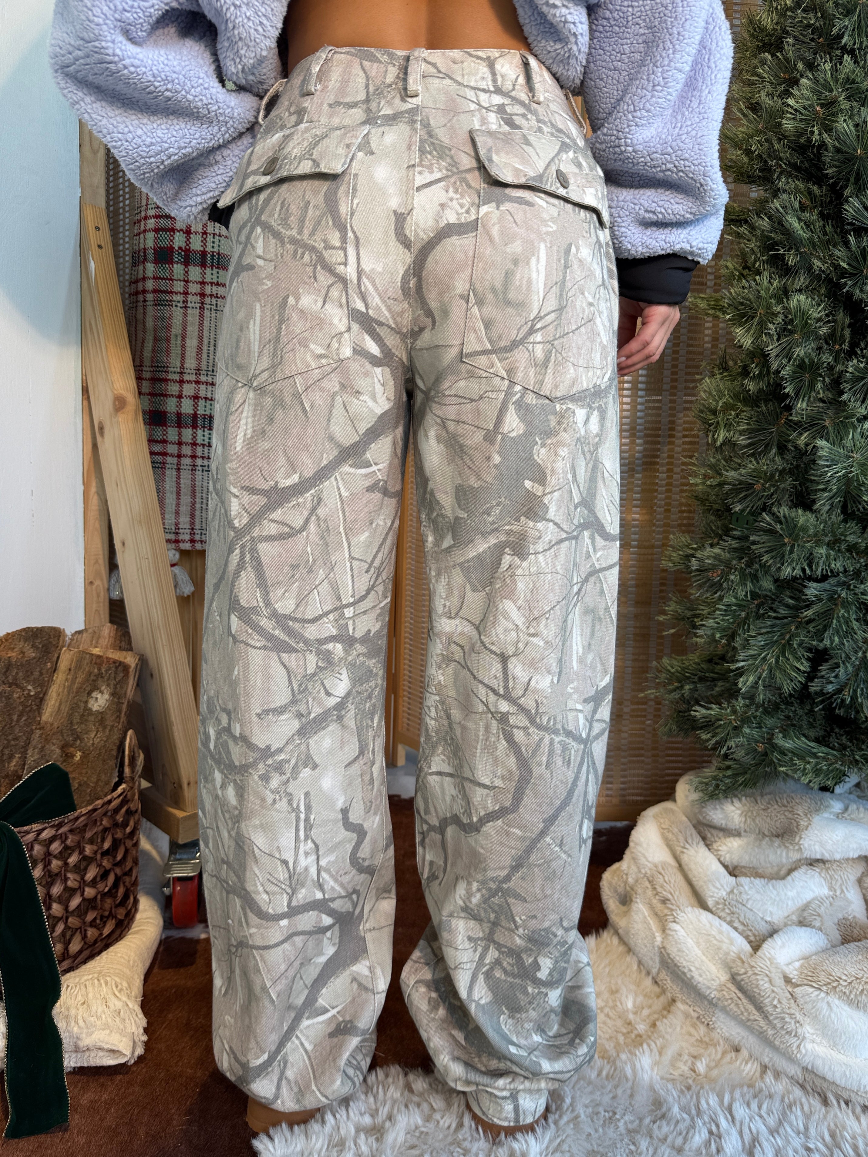 Woodlen High Waisted Camo Cargos