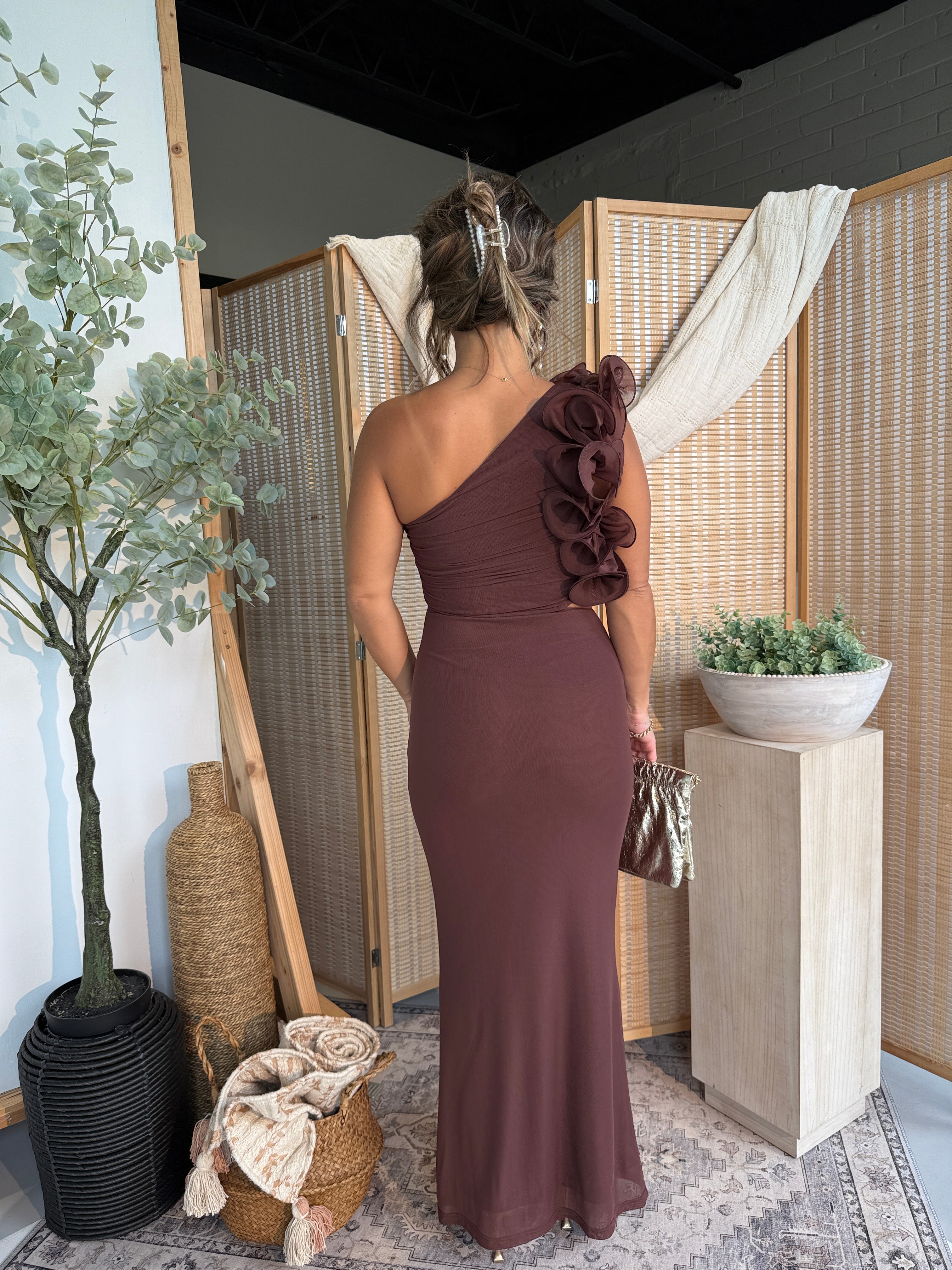 Dance Floor Darlin' Maxi Dress Brown