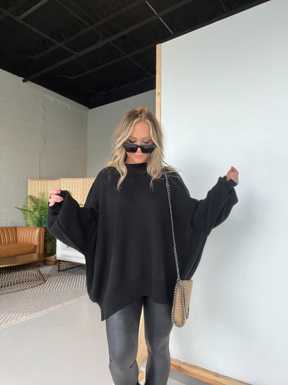 Promise Me Oversized Sweater Black