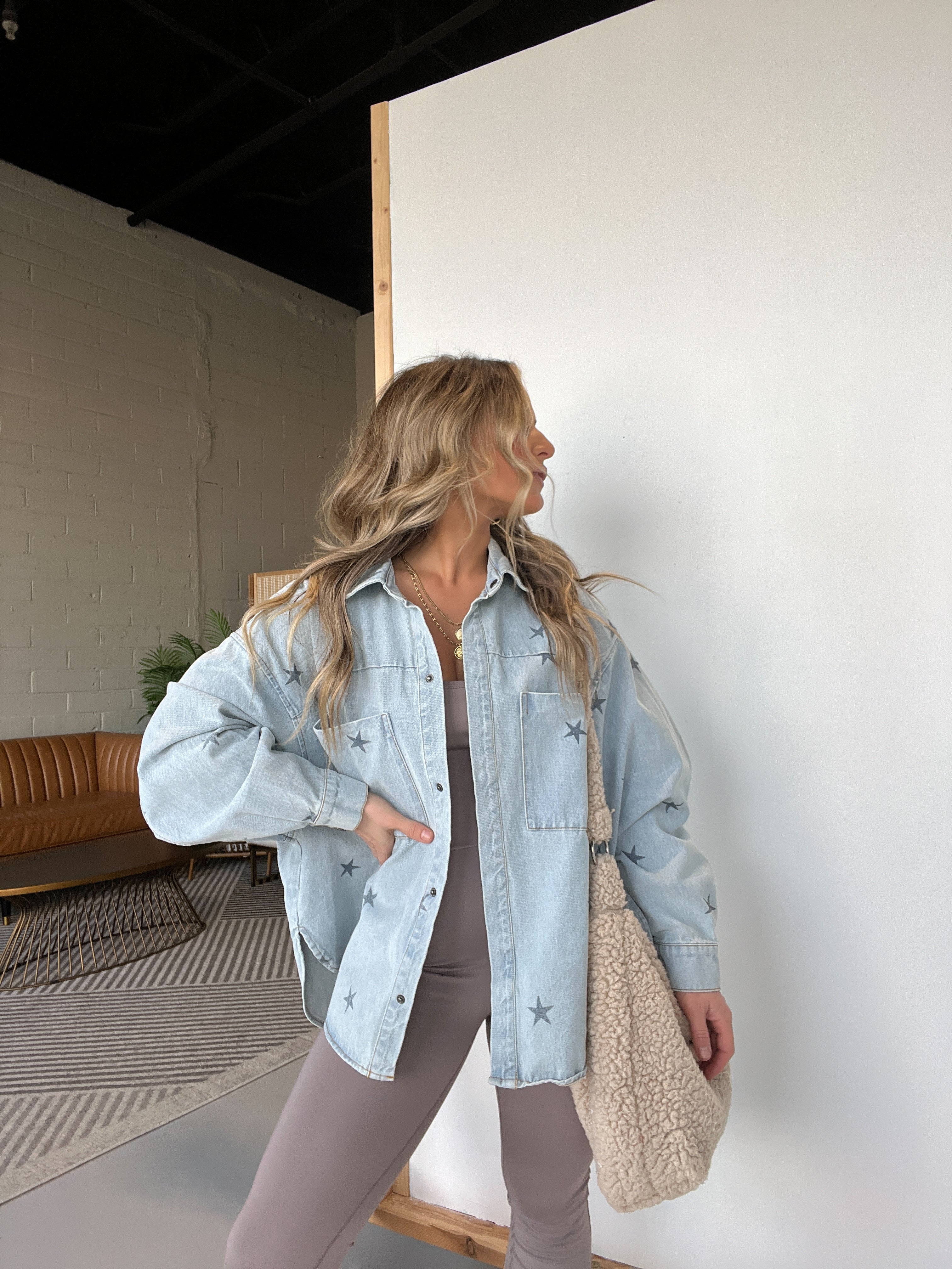 Overdrive Star Print Denim Jacket