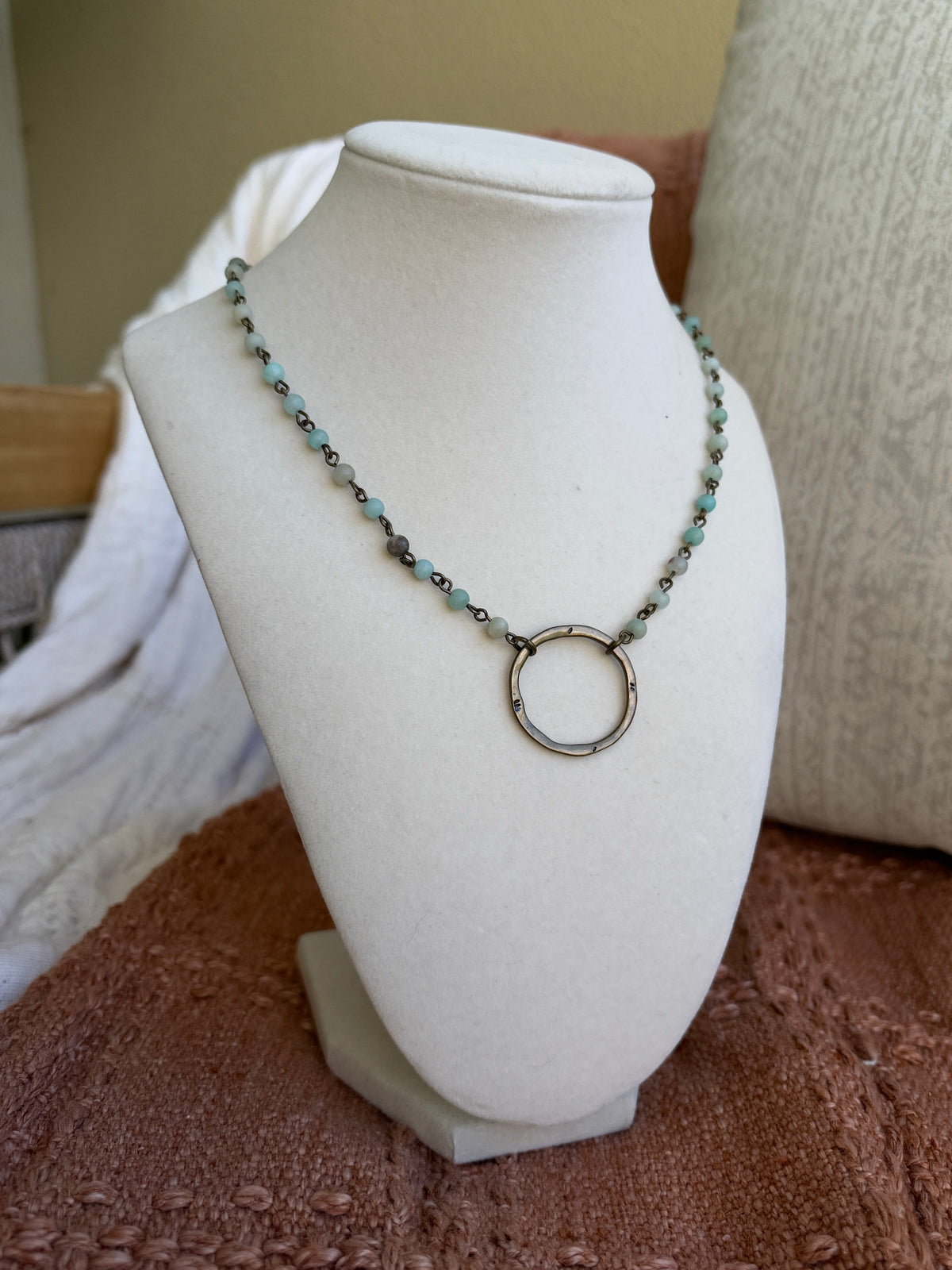 Crystal Visions Necklace Aquamarine/Bronze