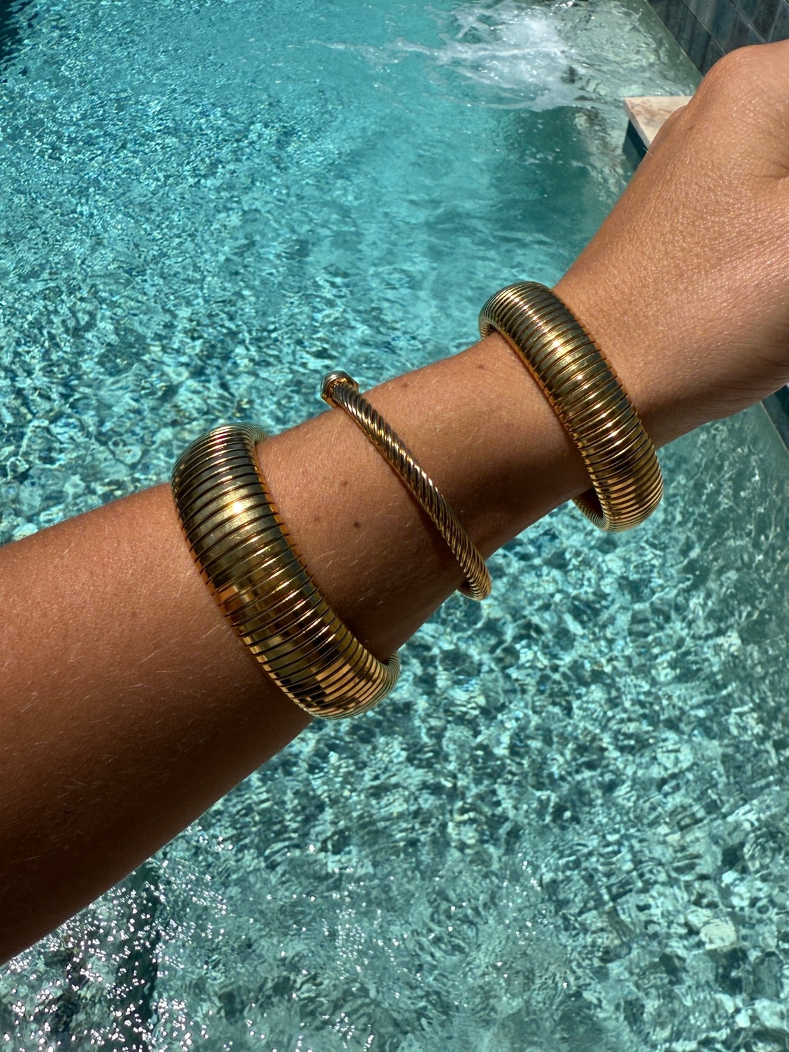 Vail Braided 18K Gold Bangle