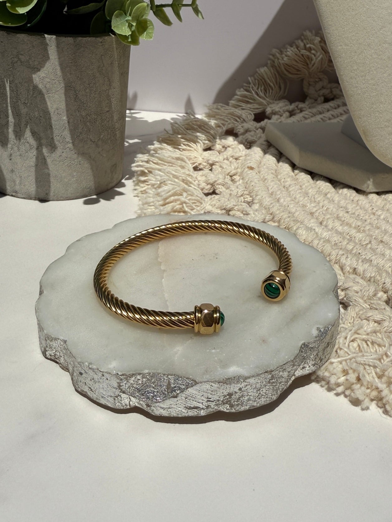 Vail Braided 18K Gold Bangle