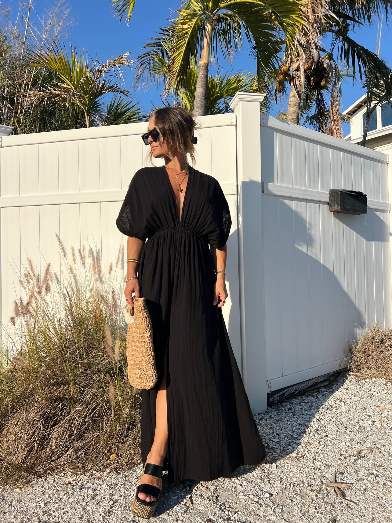 Breezy Blooms Maxi Dress Black