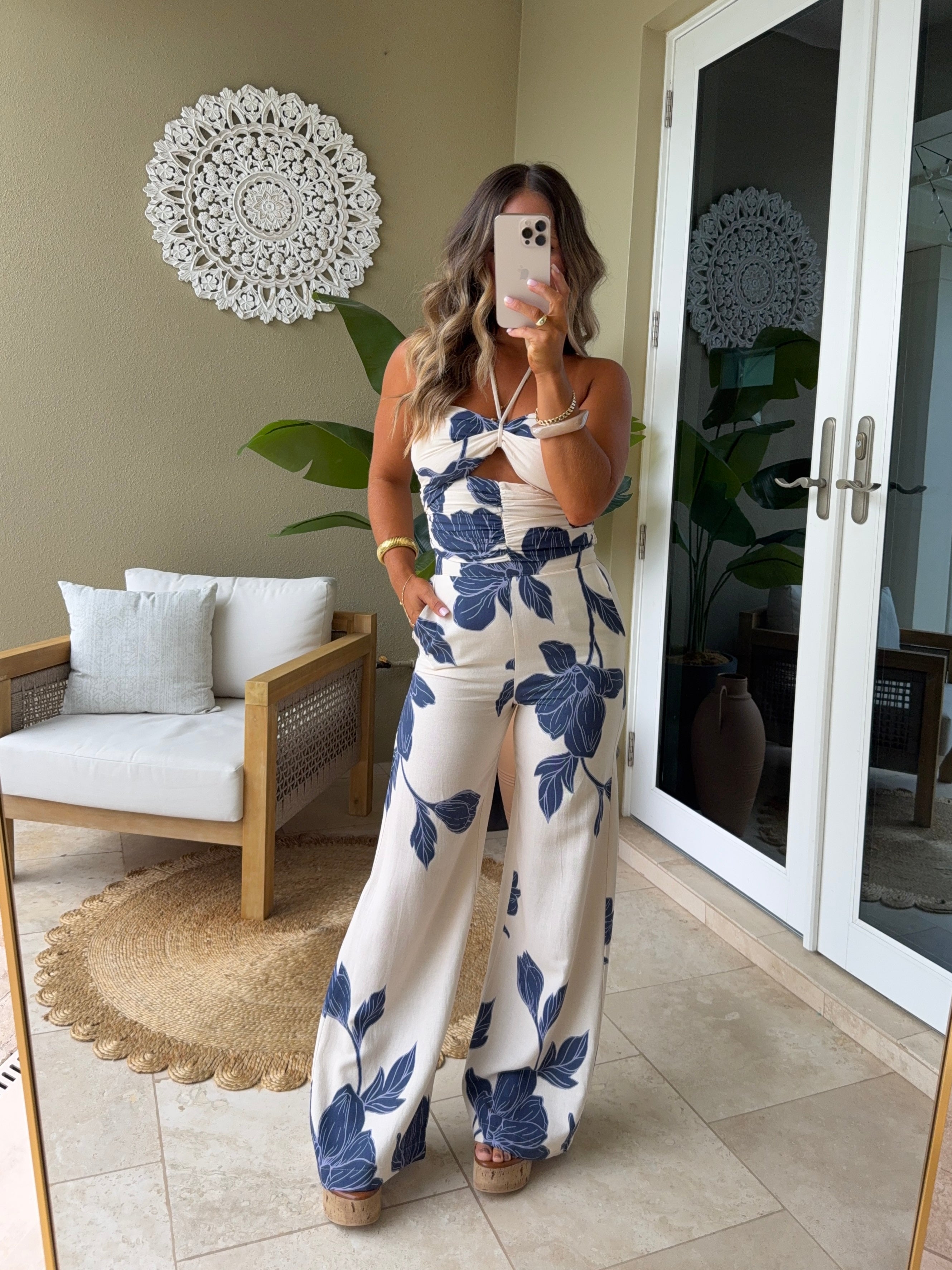 Endless Summer Floral Pants Navy/Cream