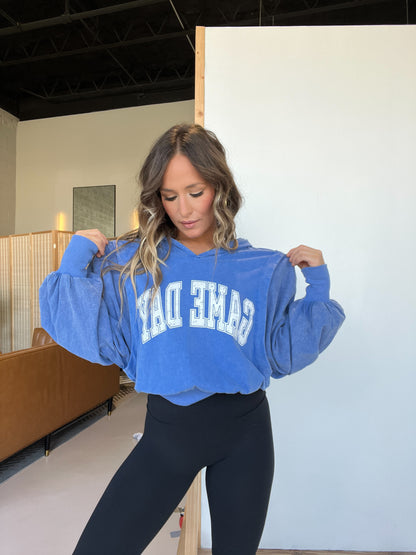 Game Day Washed Pullover Blue