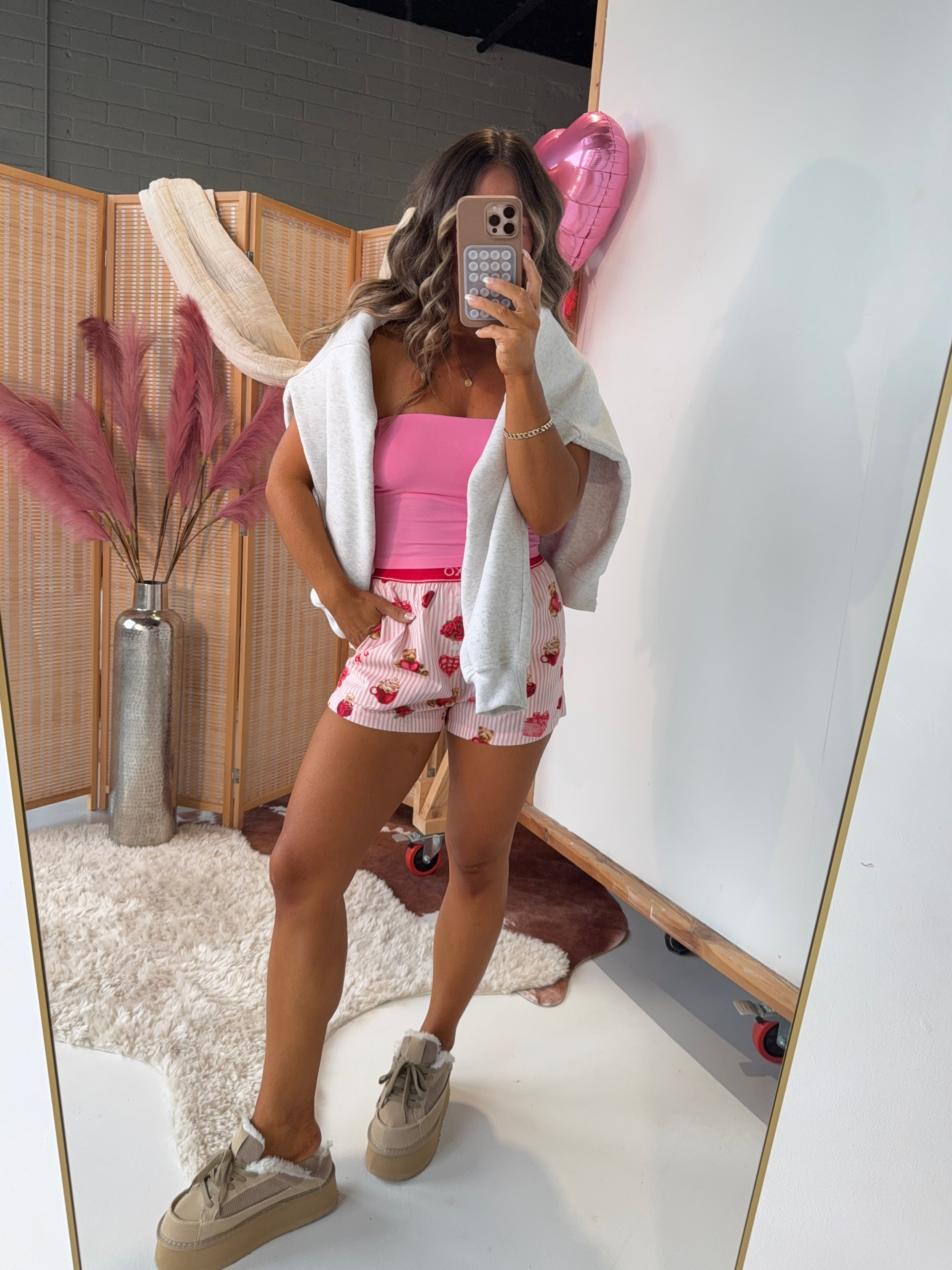 XOXO Boxer Shorts Pink/Red