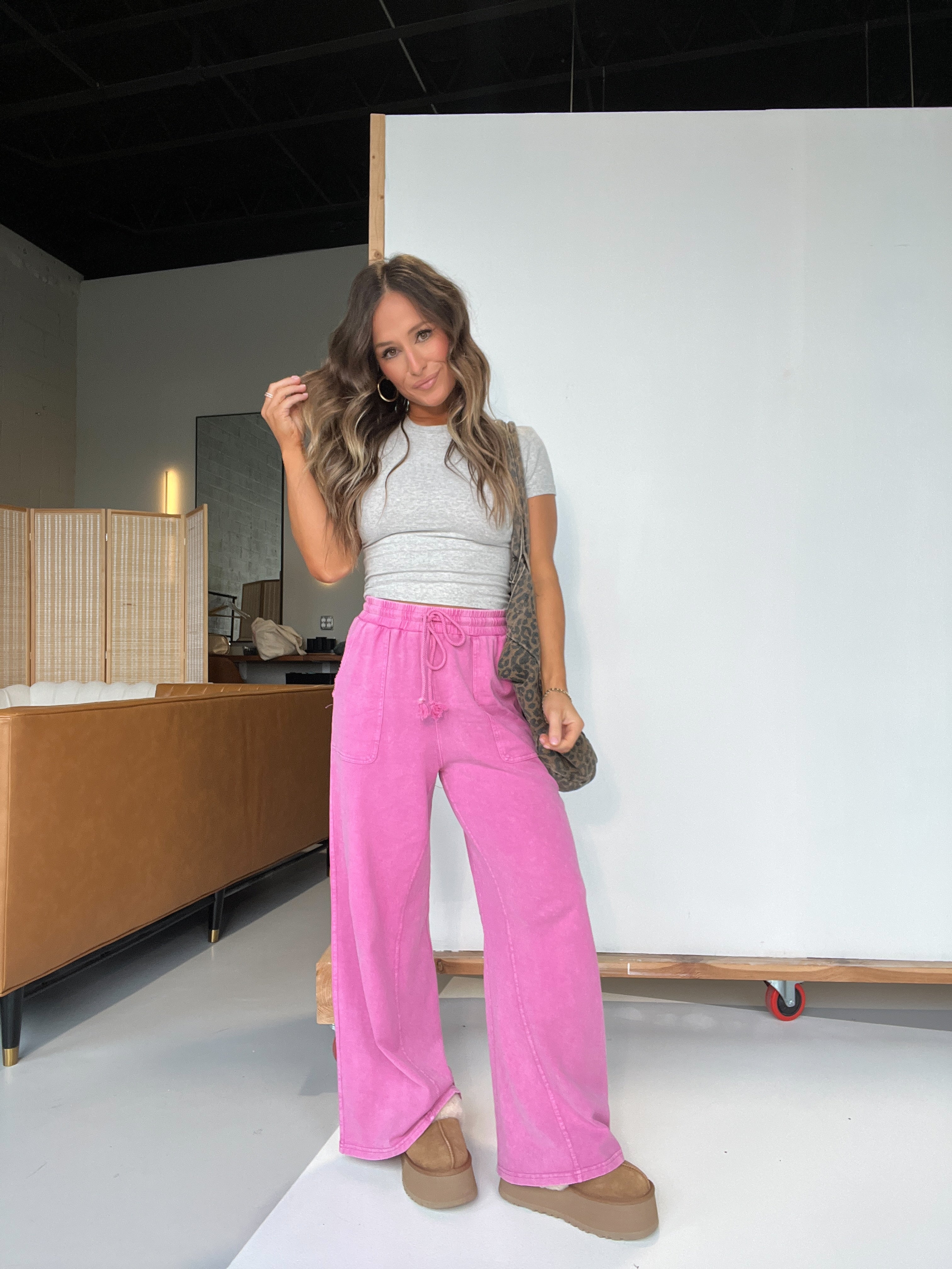 Bloome Wide Leg Pants Carnation