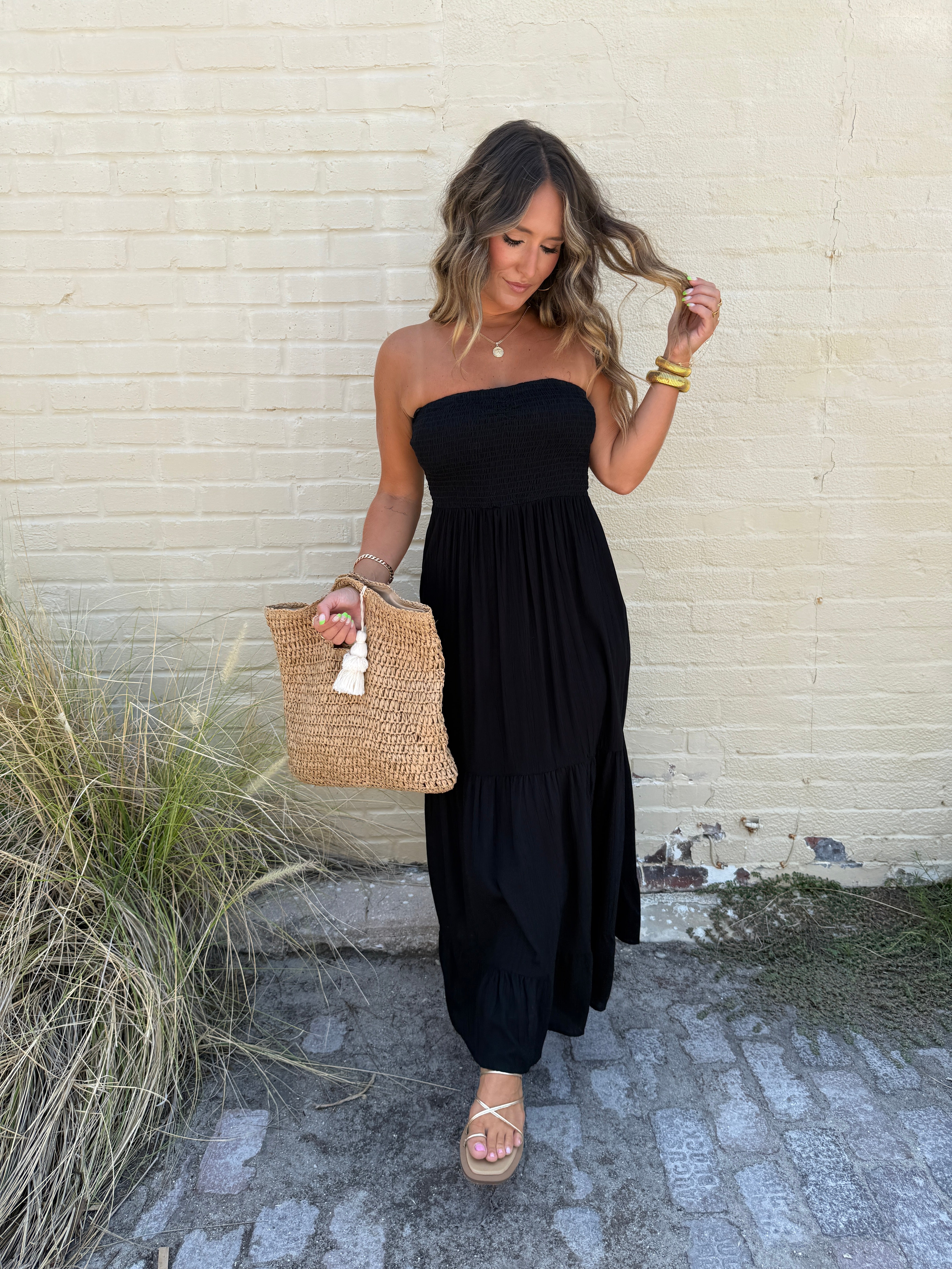 Lilliana Strapless Maxi Dress Black