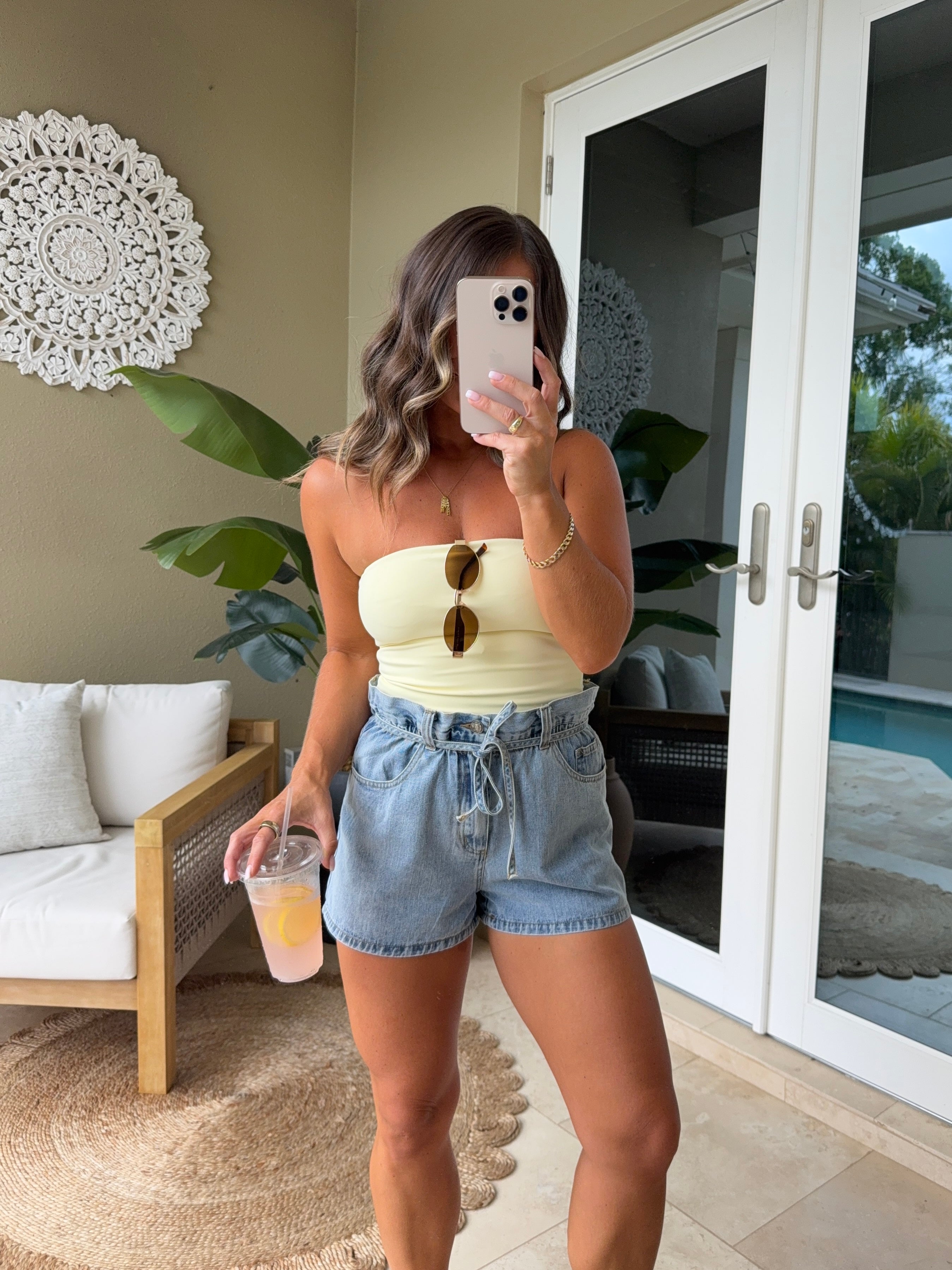 Nova Paper Bag Denim Shorts