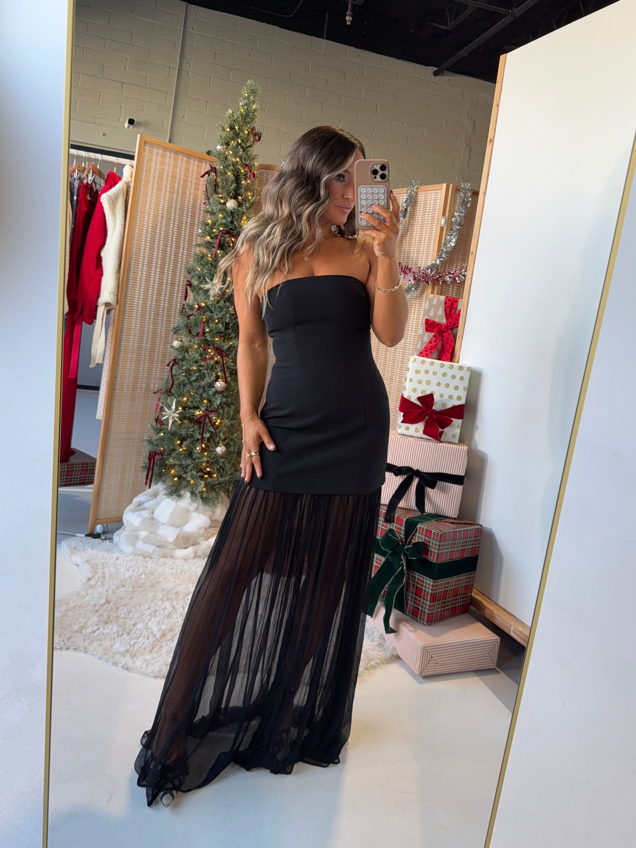 Noelle Strapless Maxi Dress Black