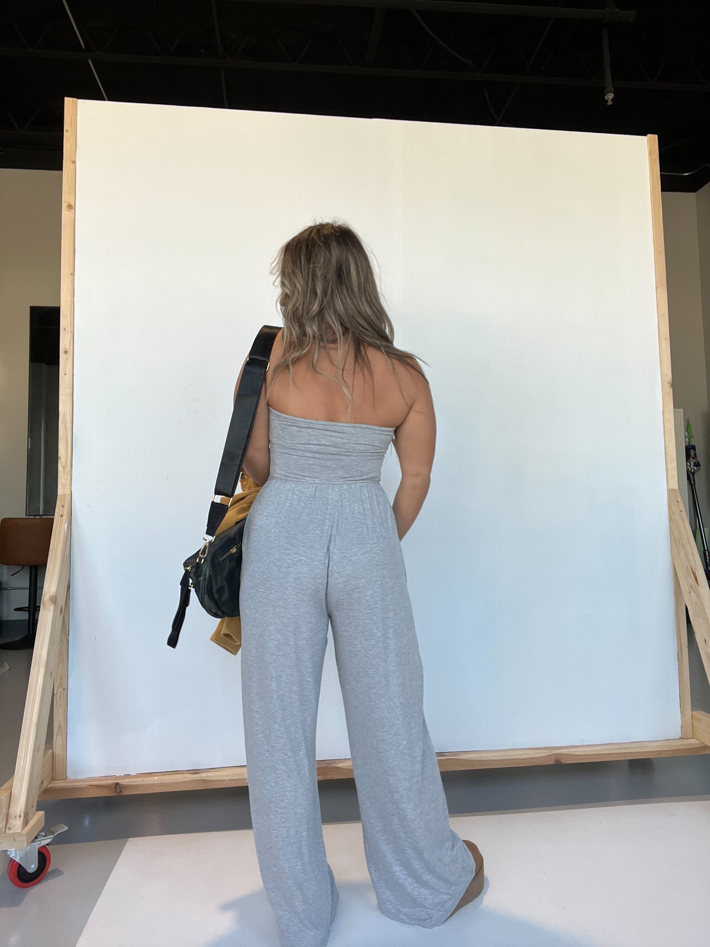 Tempo Tube Top Jumpsuit Heather Grey