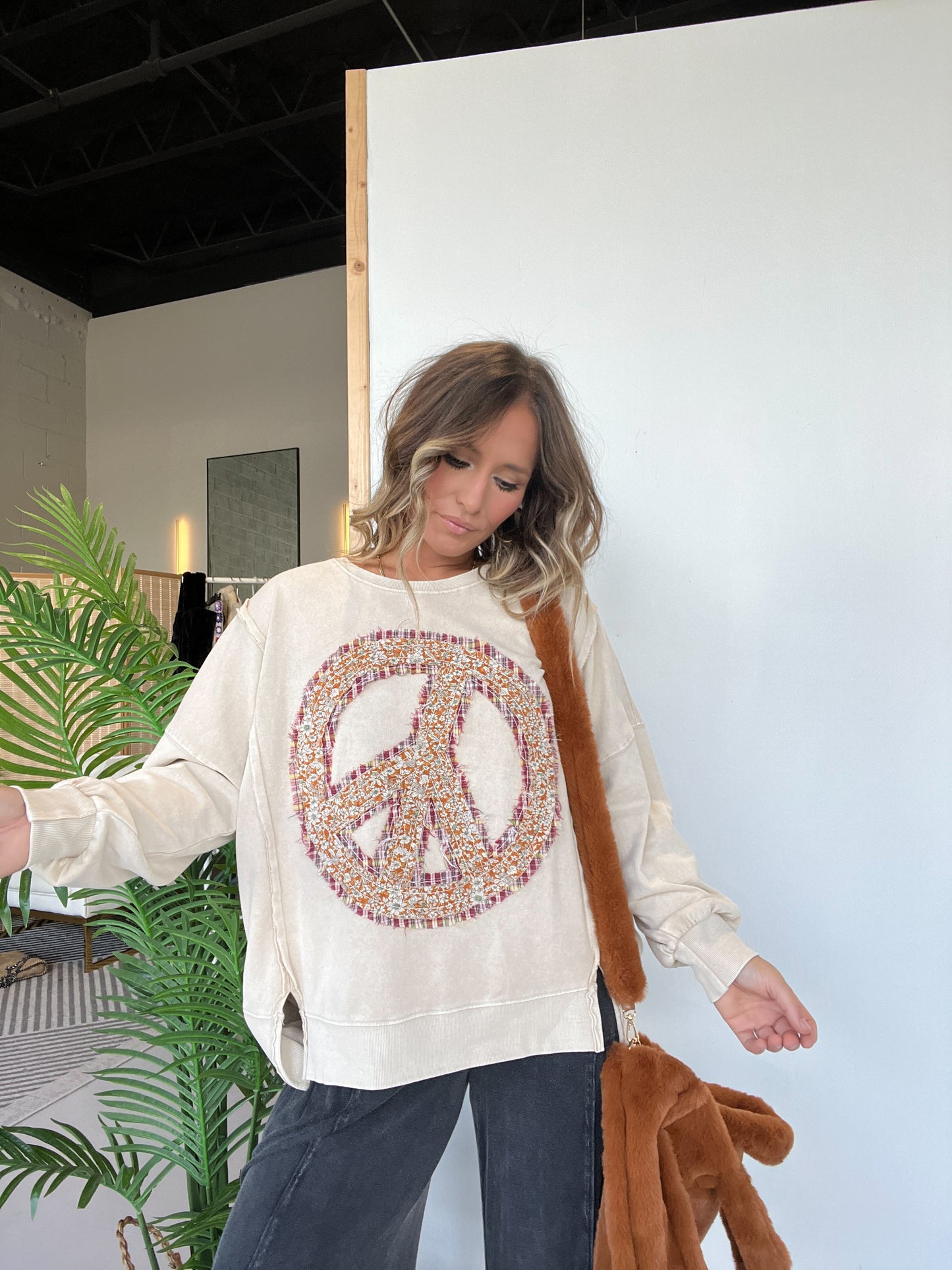 Peace Within Patch Mineral Washed Sweatshirt