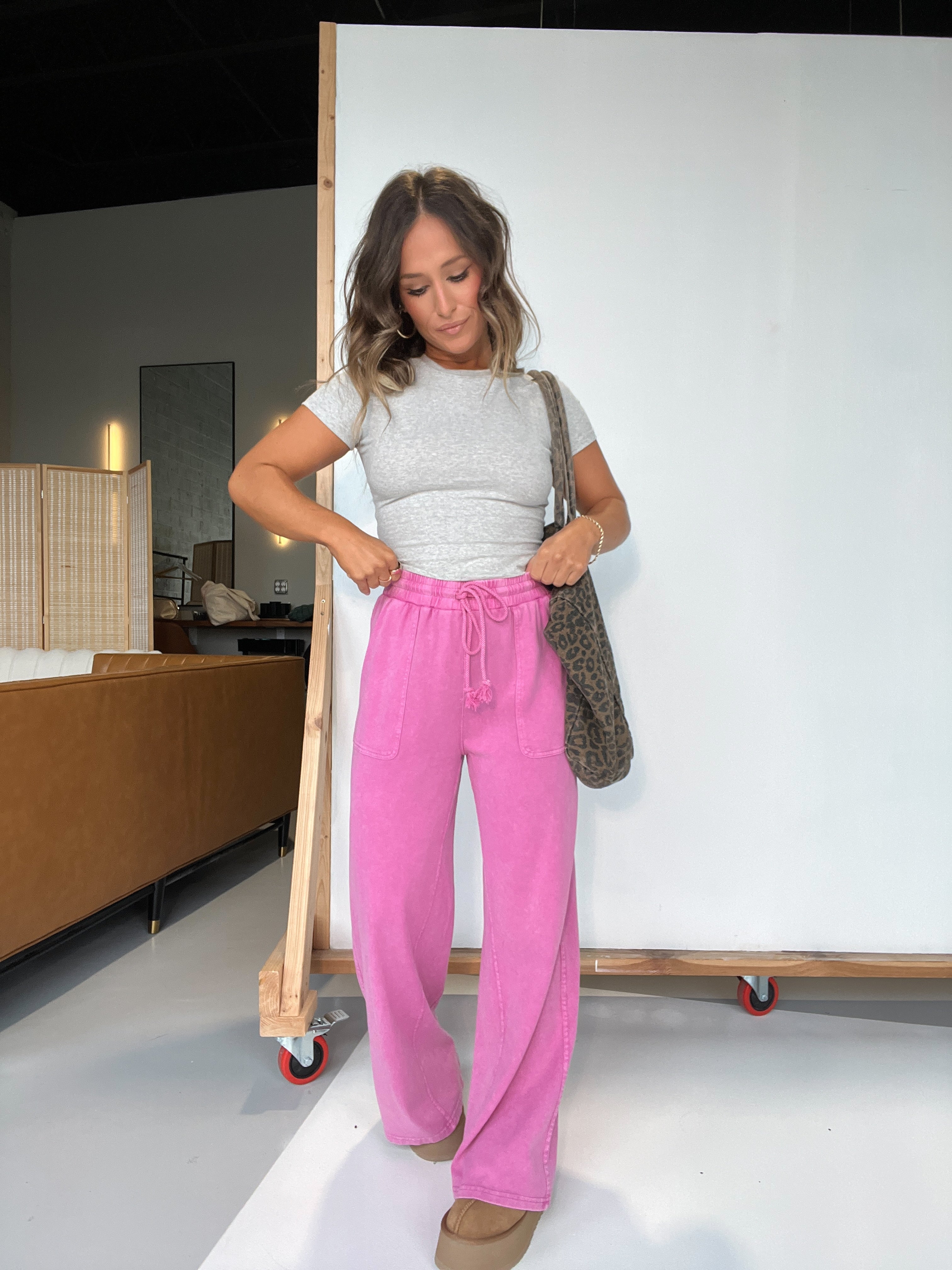 Bloome Wide Leg Pants Carnation