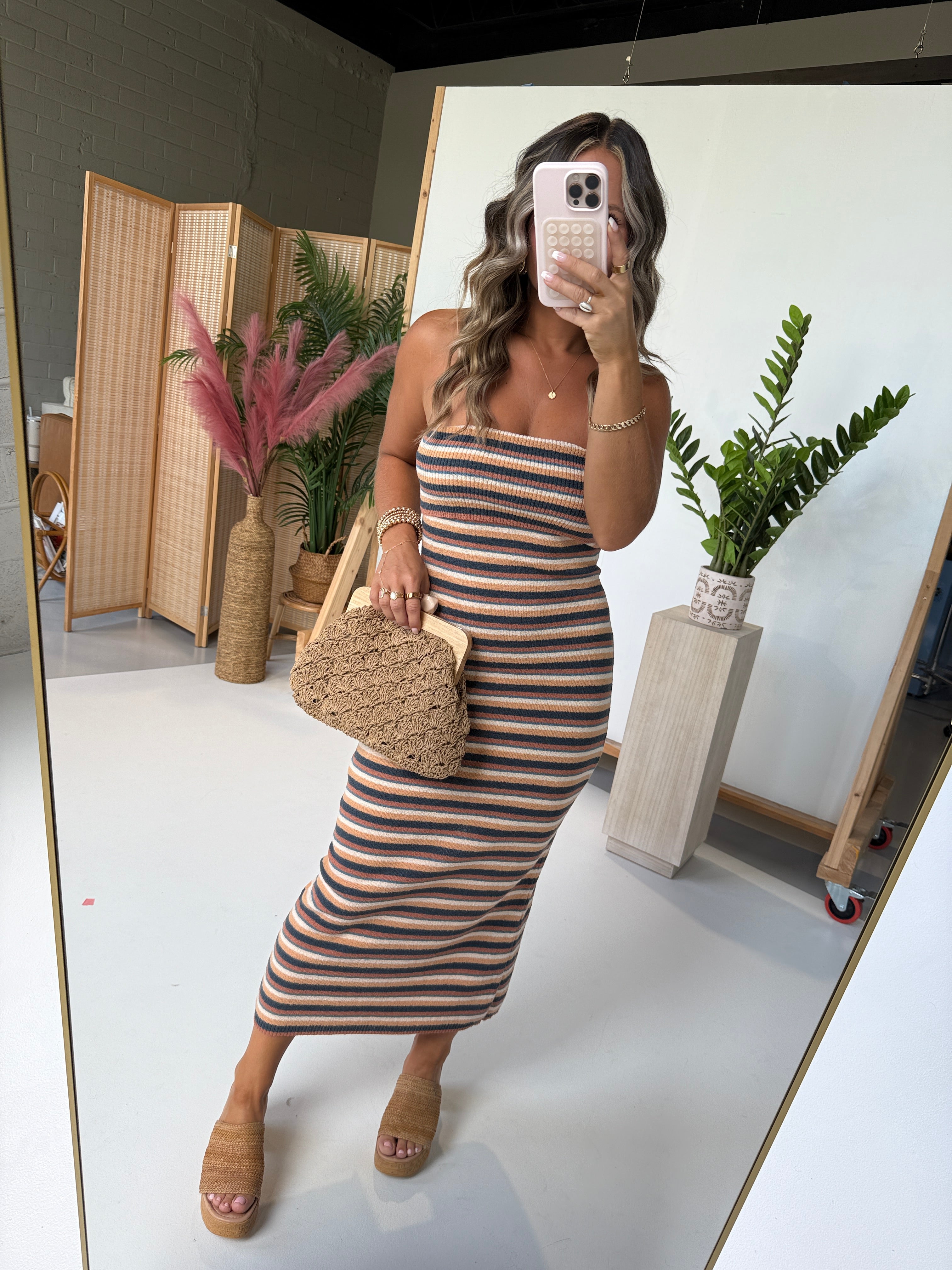 Exotic Crave Midi Dress Stripe Multi