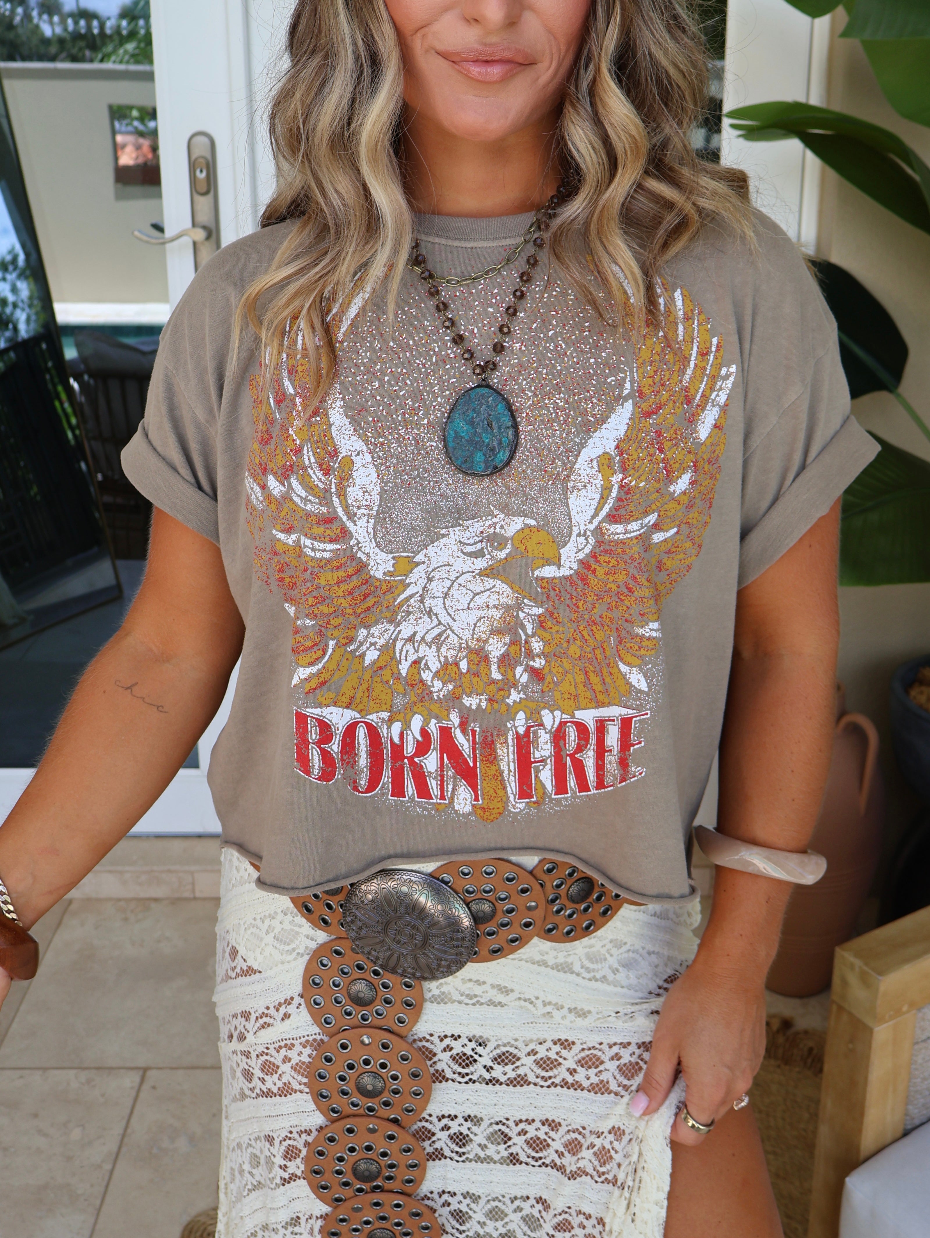 Born Free Graphic Tee Taupe