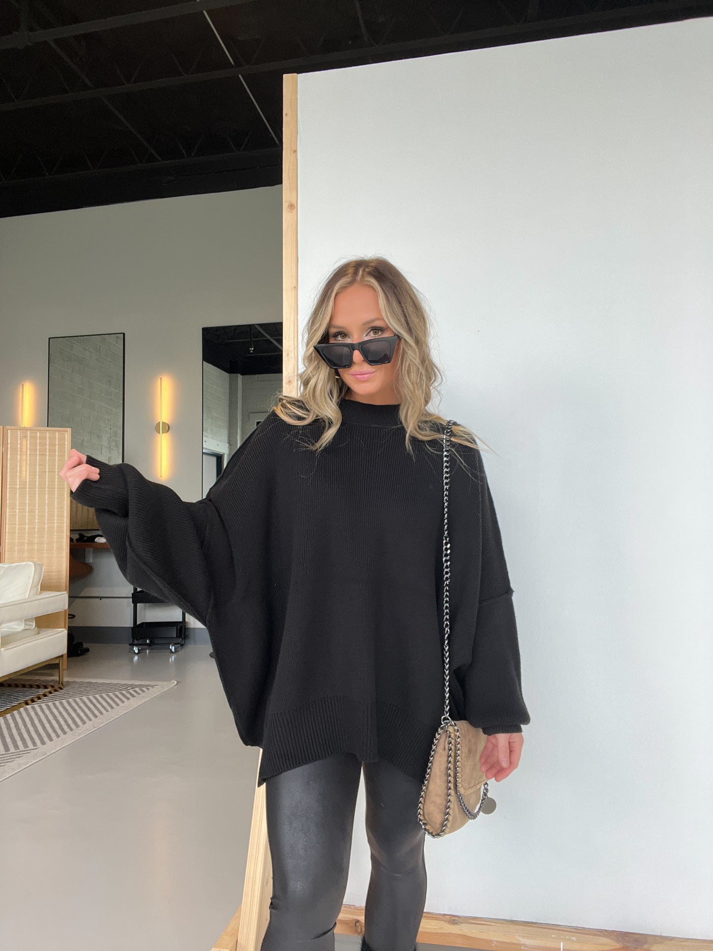 Promise Me Oversized Sweater Black