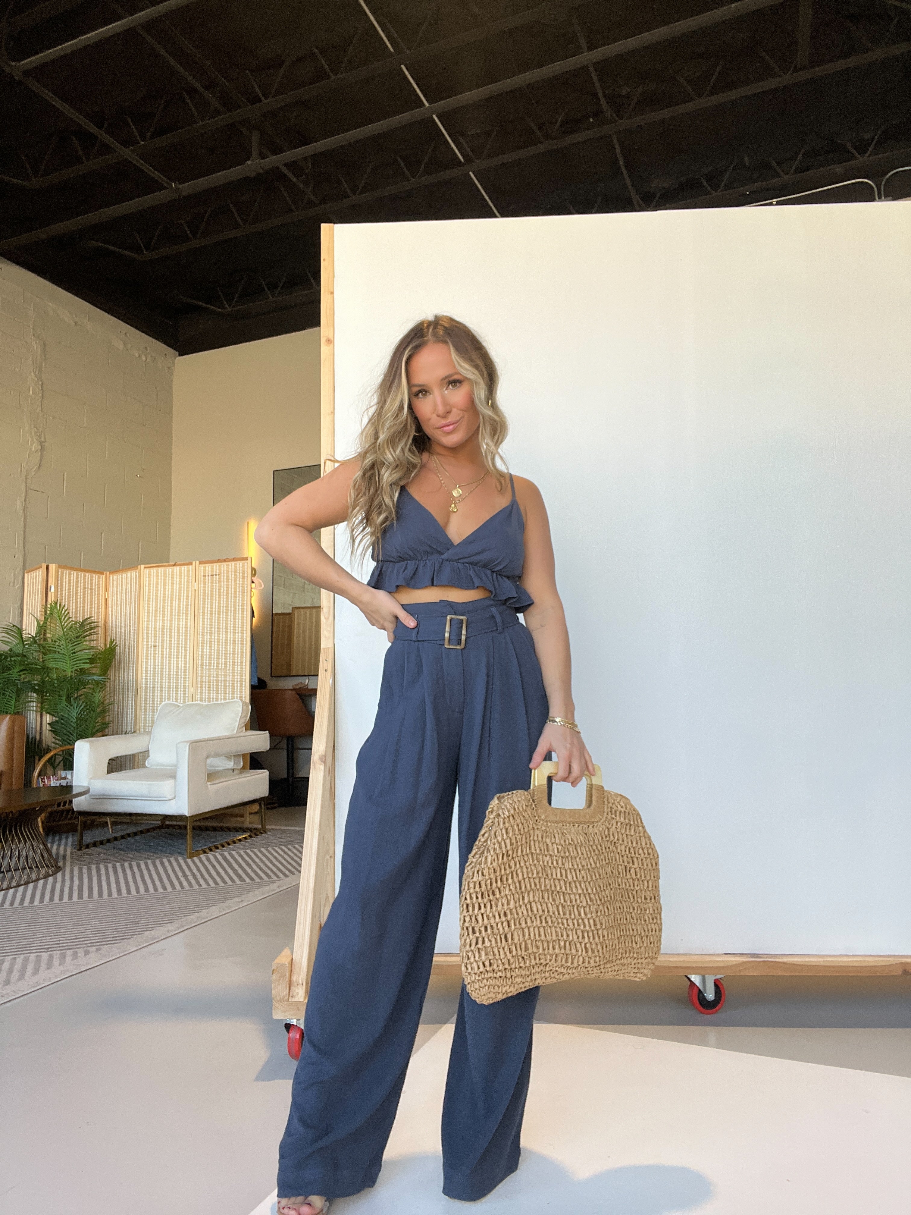 Arabella Woven Set Navy