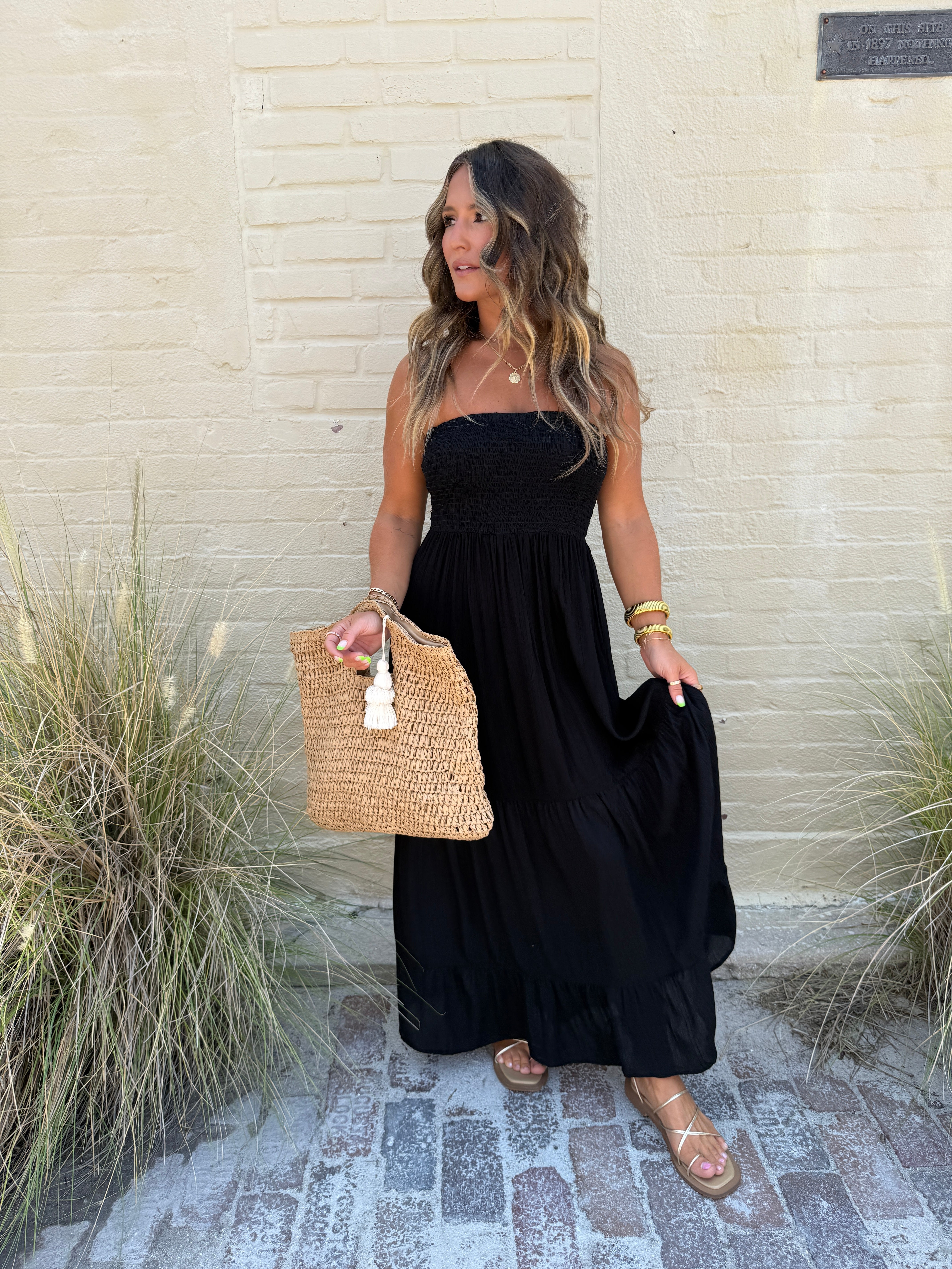 Lilliana Strapless Maxi Dress Black