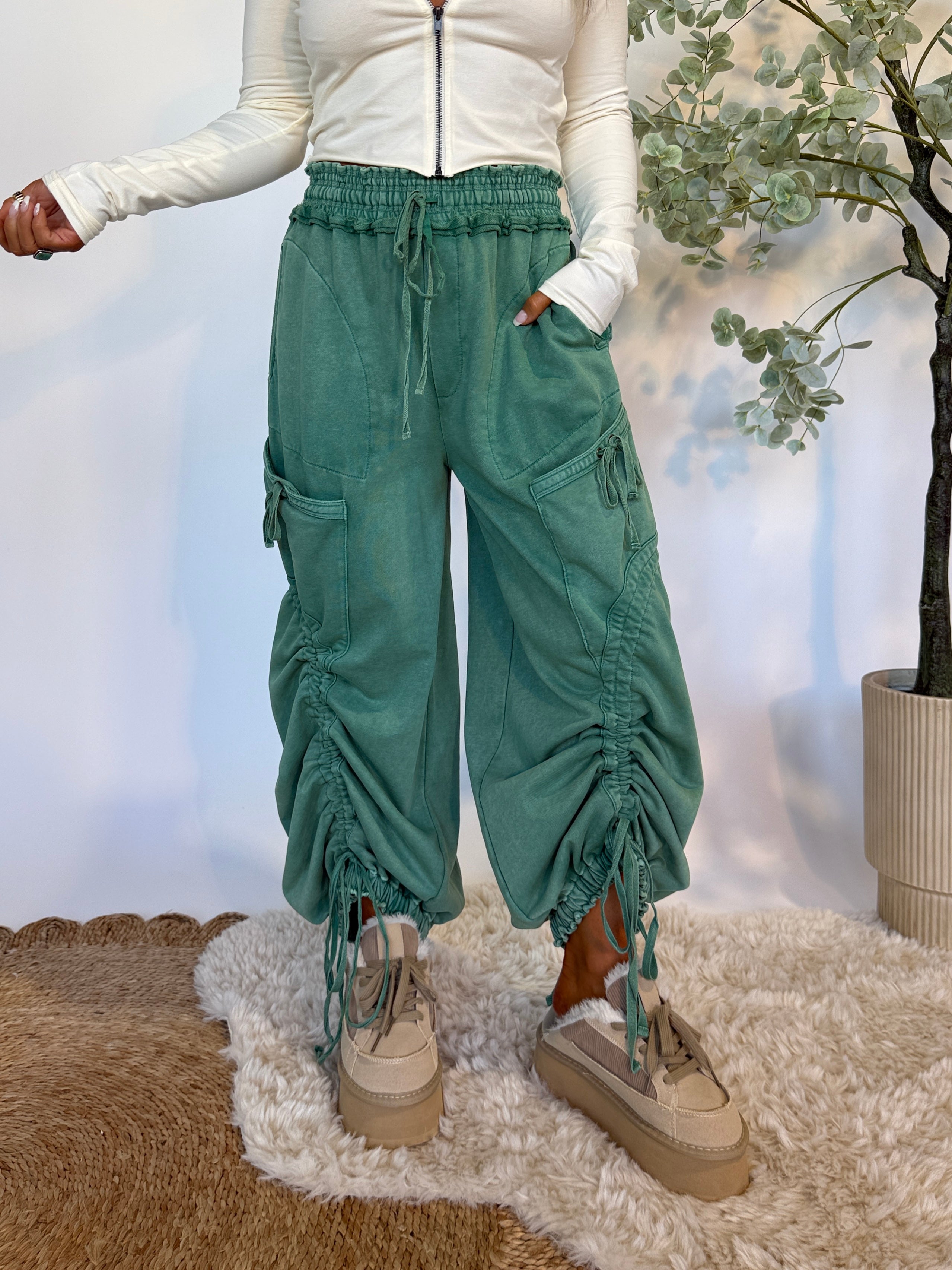 Show Me Love Boho Joggers Green