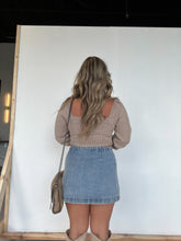 Load image into Gallery viewer, WRAP ME IN BLUES DENIM SKIRT
