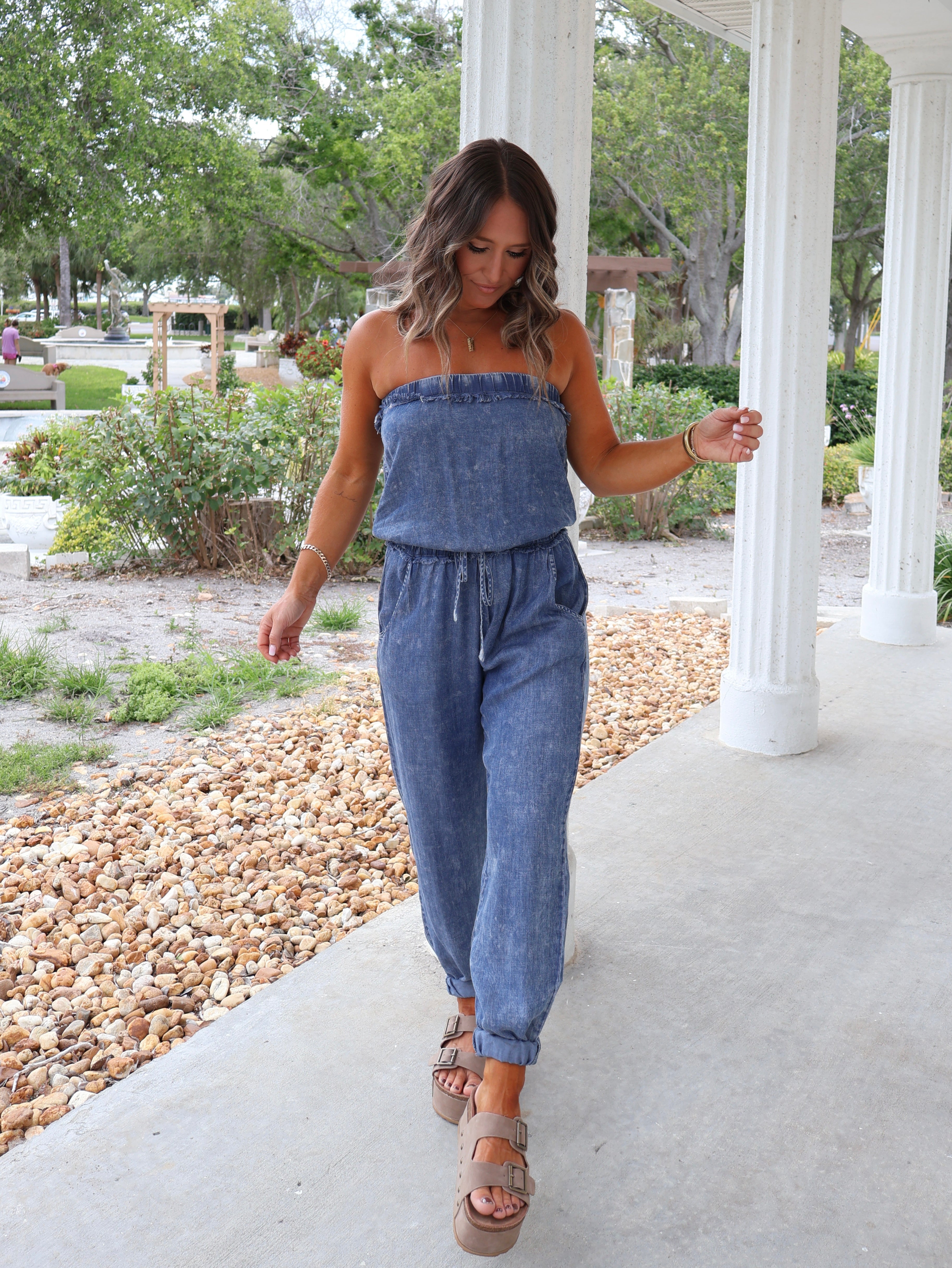 In the Moment Denim Jumpsuit