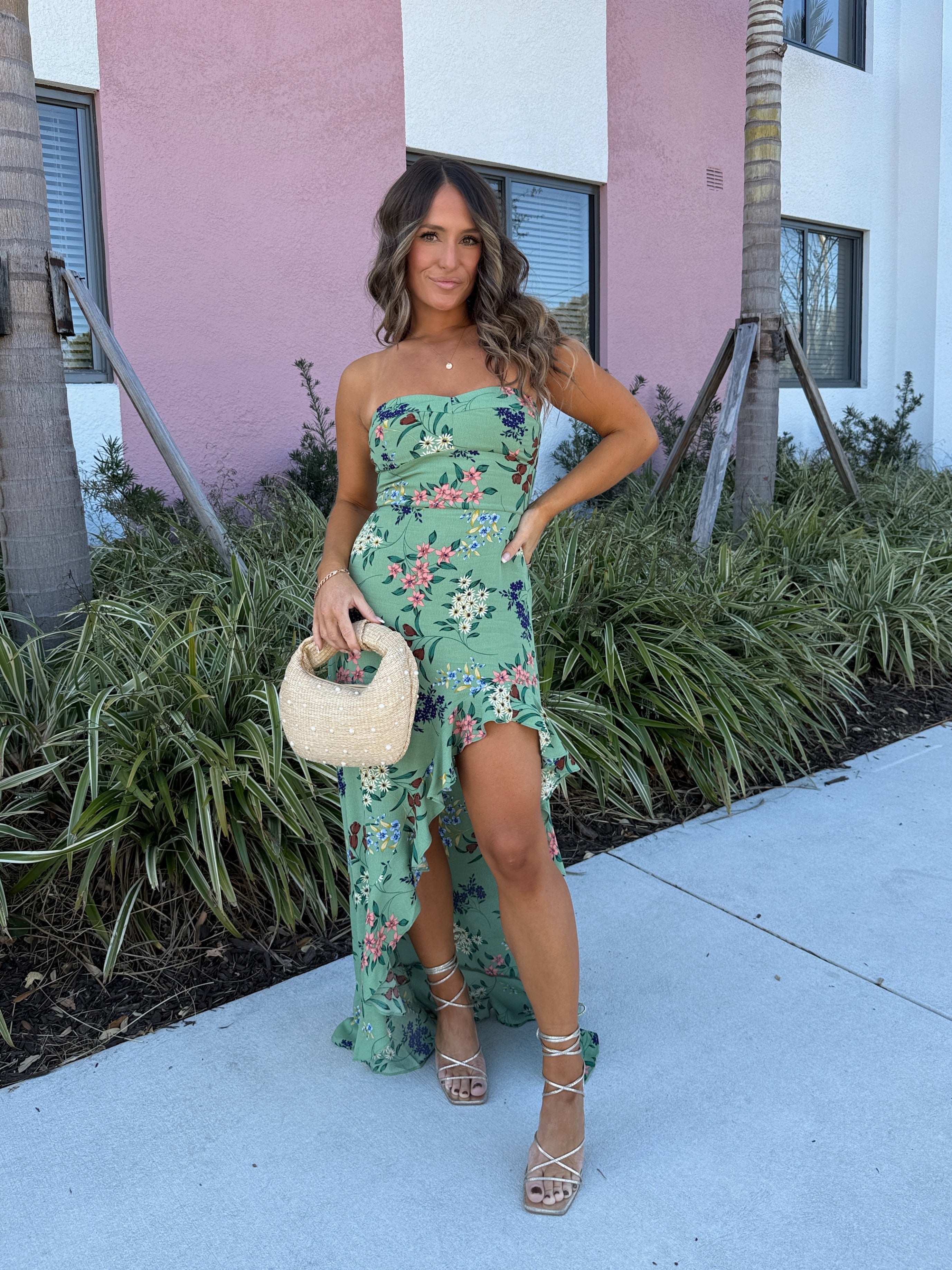 Delicate Timing Floral Maxi Dress Sage Multi