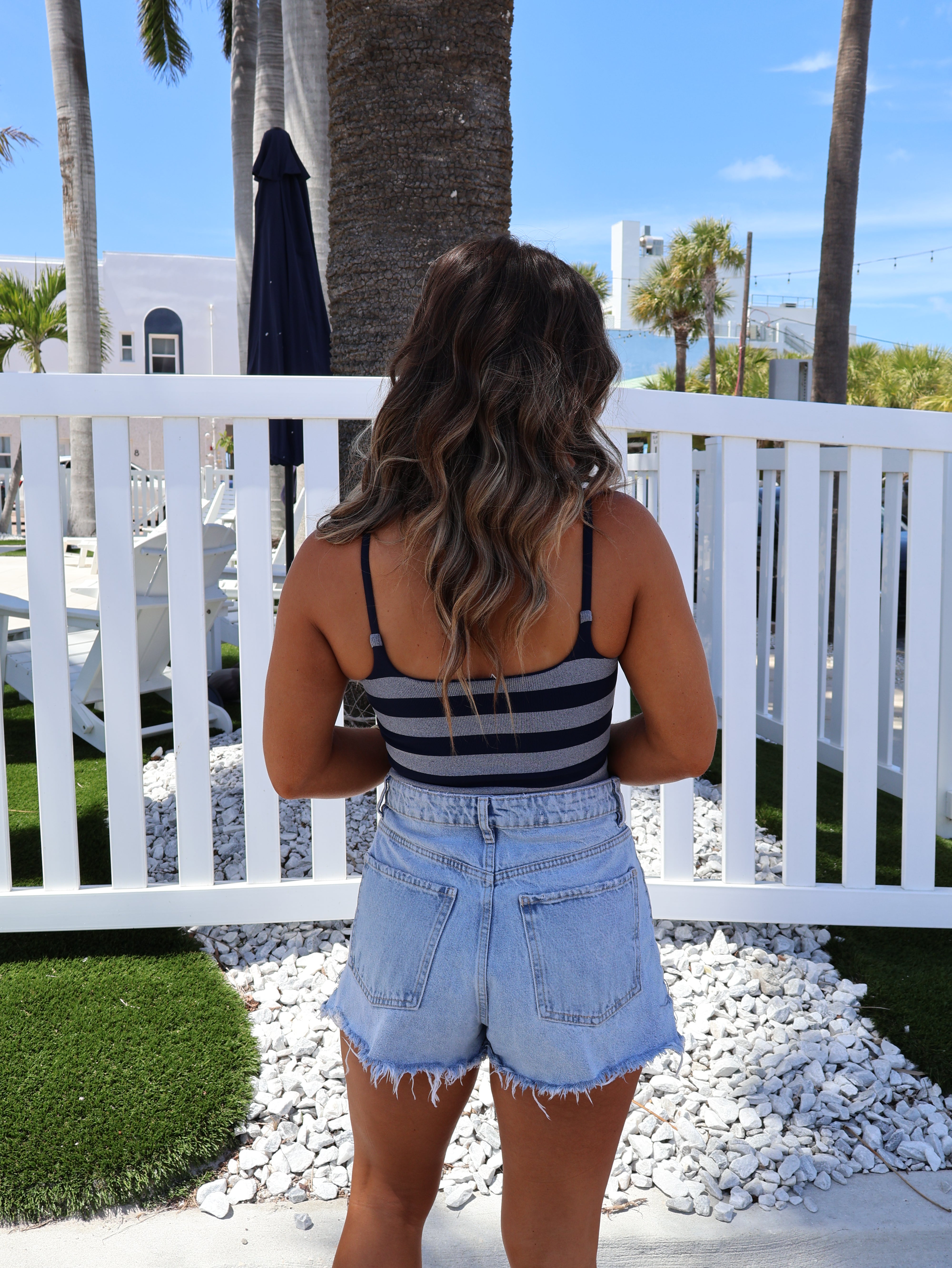 Lazy Day Striped Cami Navy