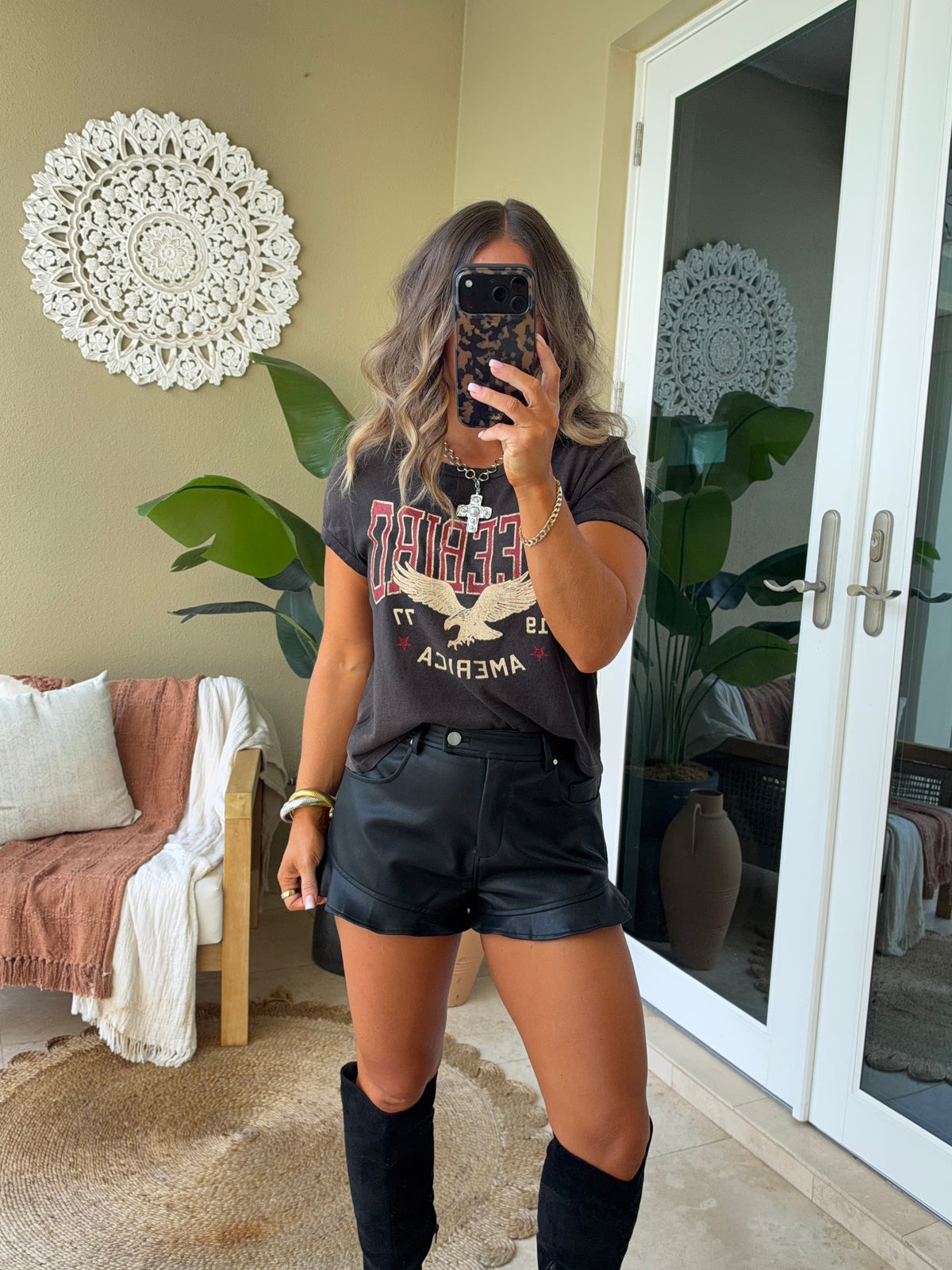 Cher Free Bird Graphic Tee Black