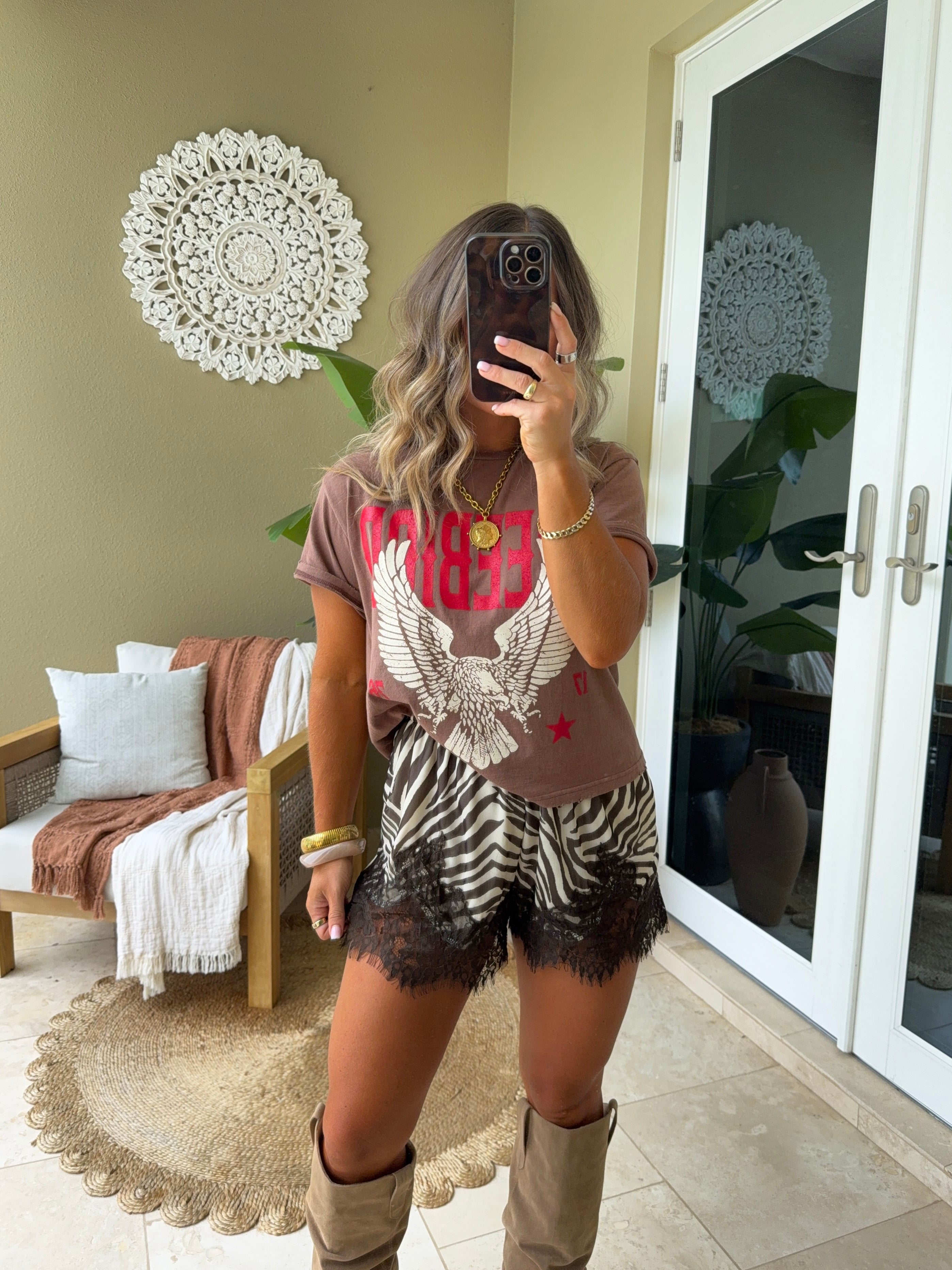 Free Bird Graphic Tee Brown