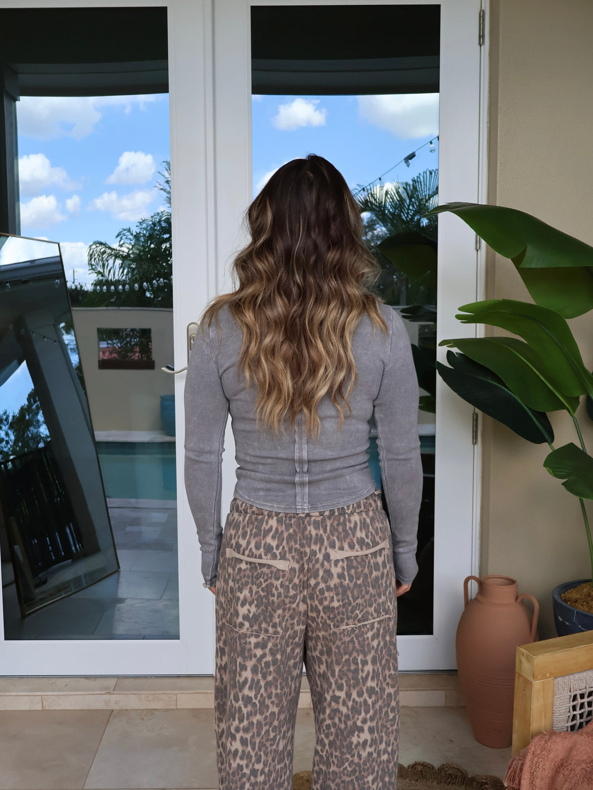 October Skies Long Sleeve Top Charcoal