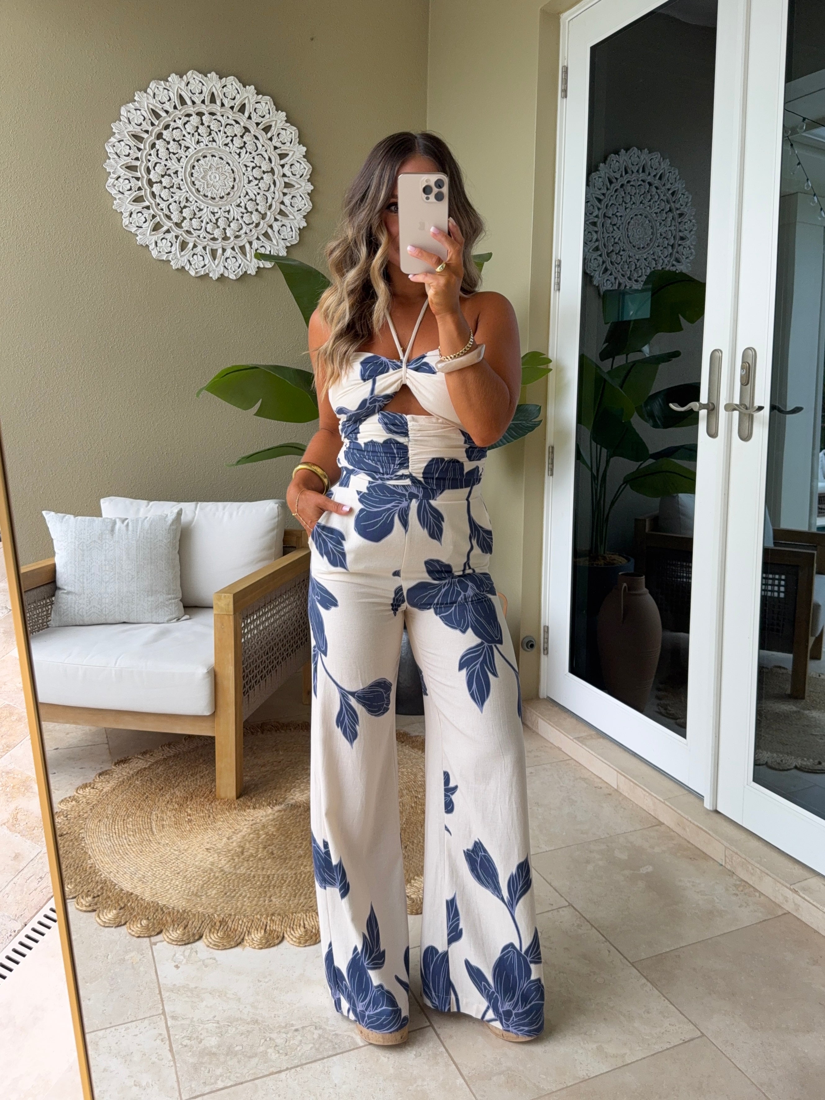 Endless Summer Floral Pants Navy/Cream