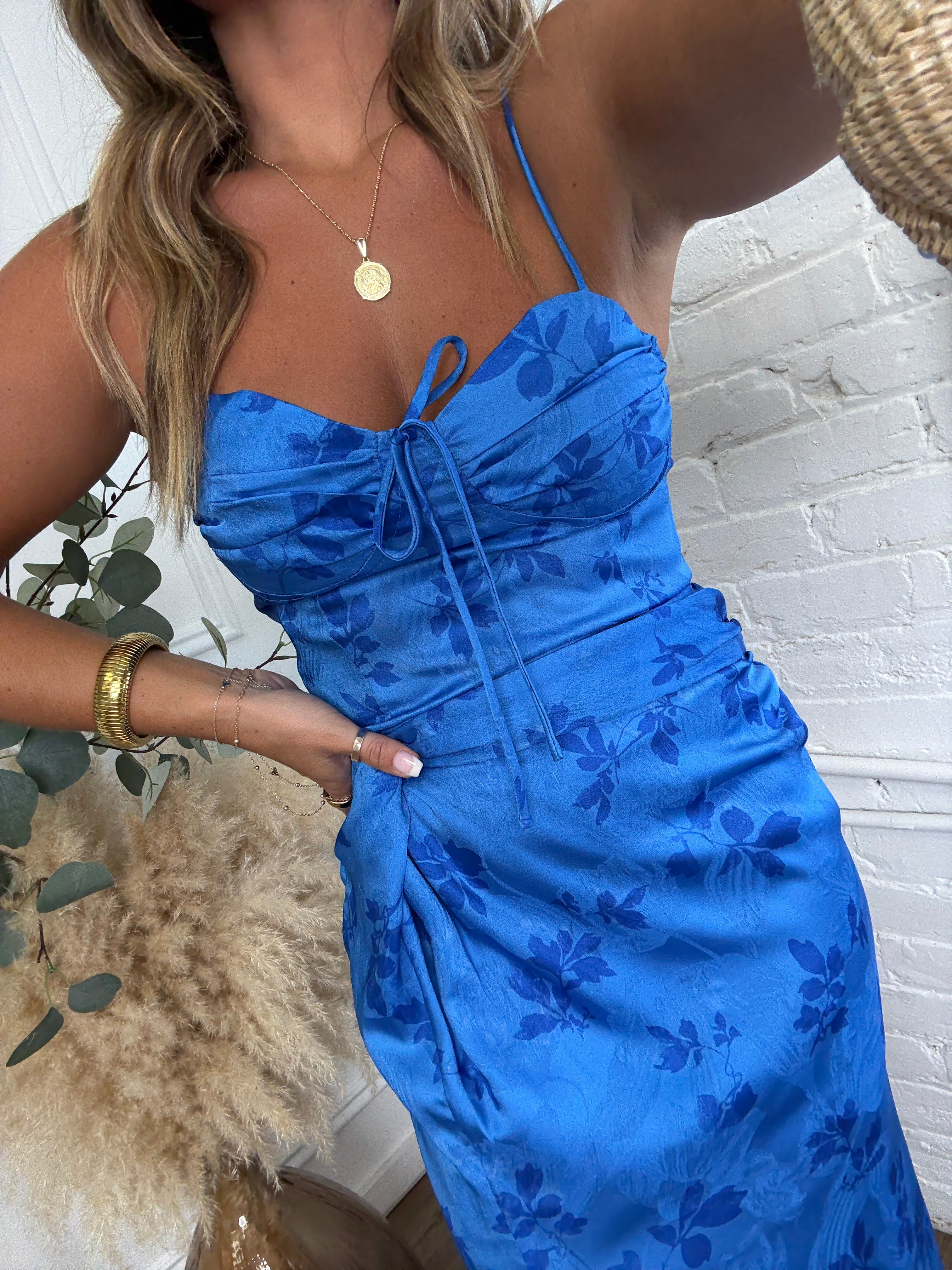 Willow Dreams Maxi Skirt Set Blue Floral