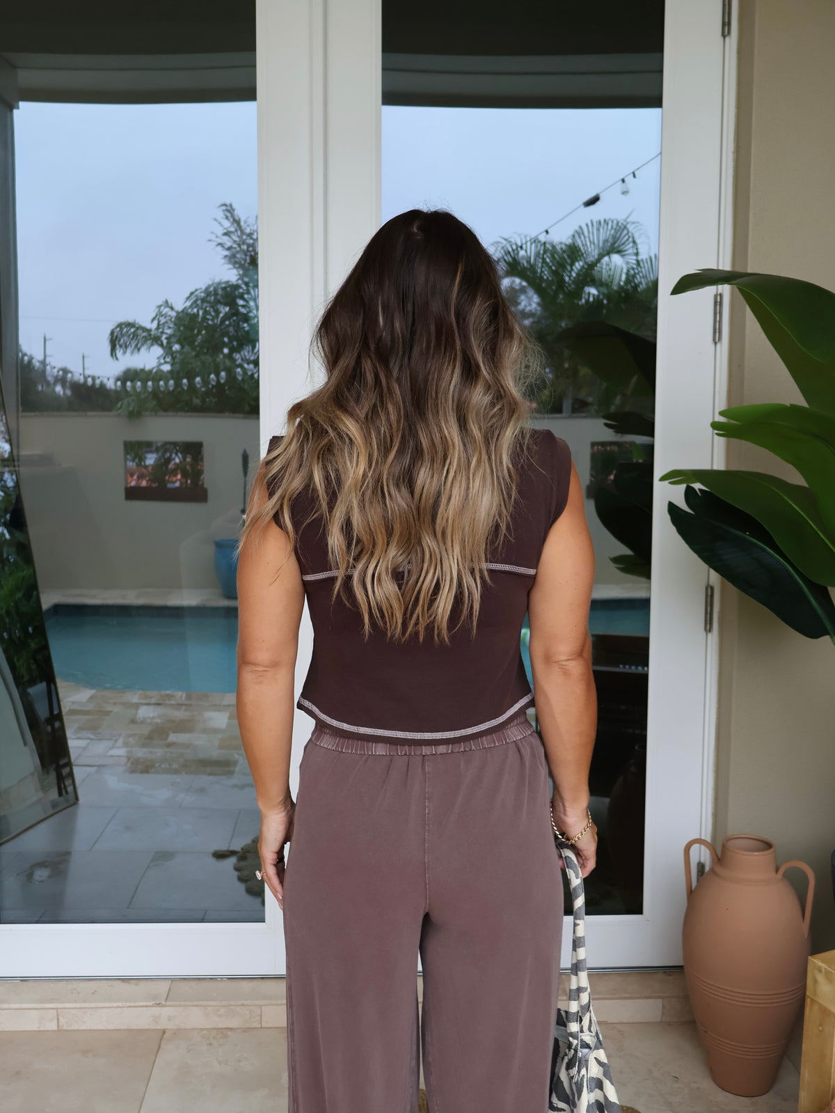 All Too Well Studded Top Coffee